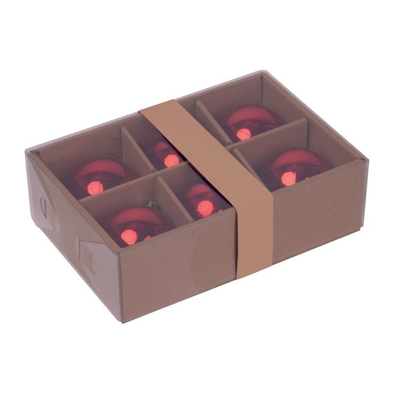 Set de 6 globuri de Crăciun Roșu