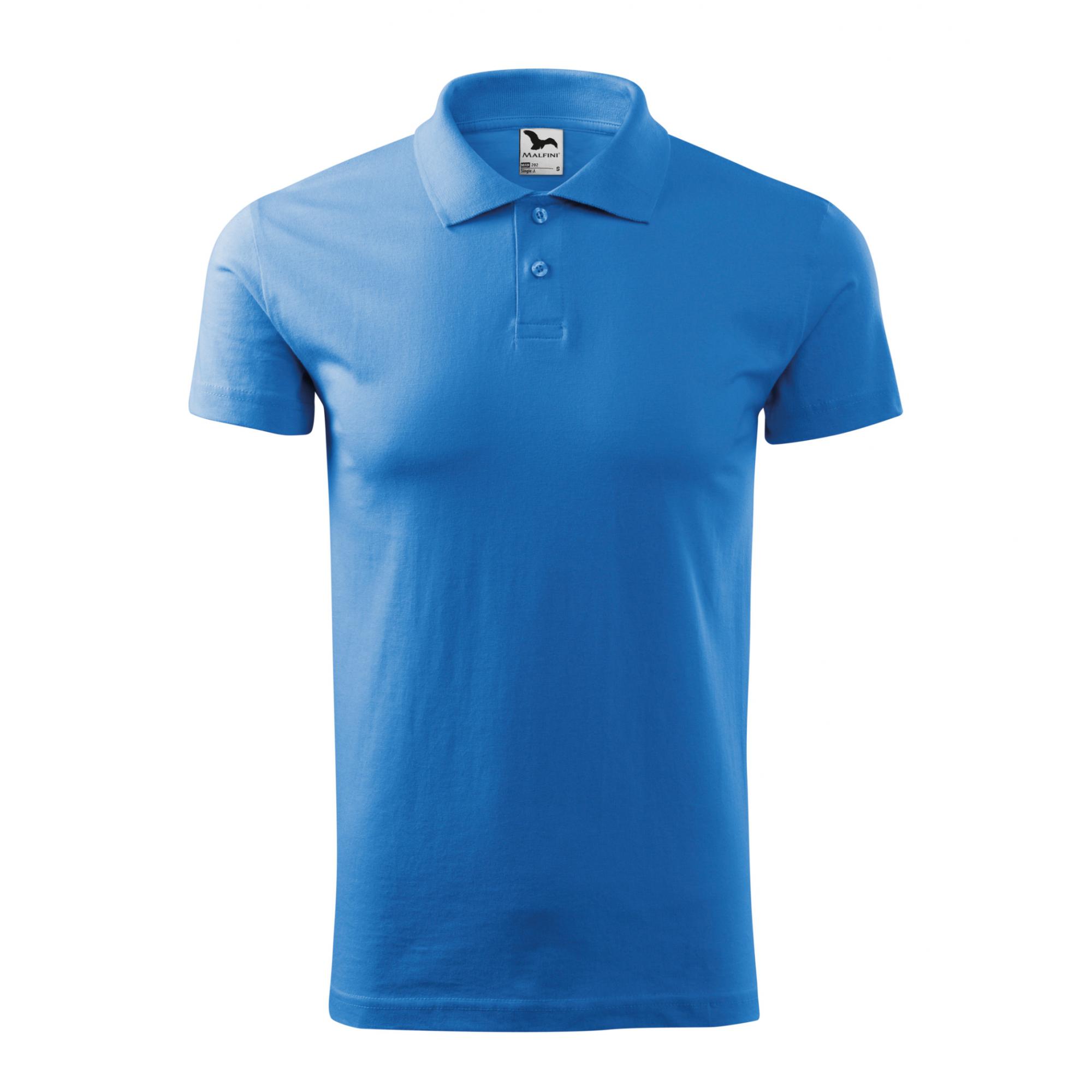Tricou polo pentru bărbaţi Single J. 202 Albastru azuriu S