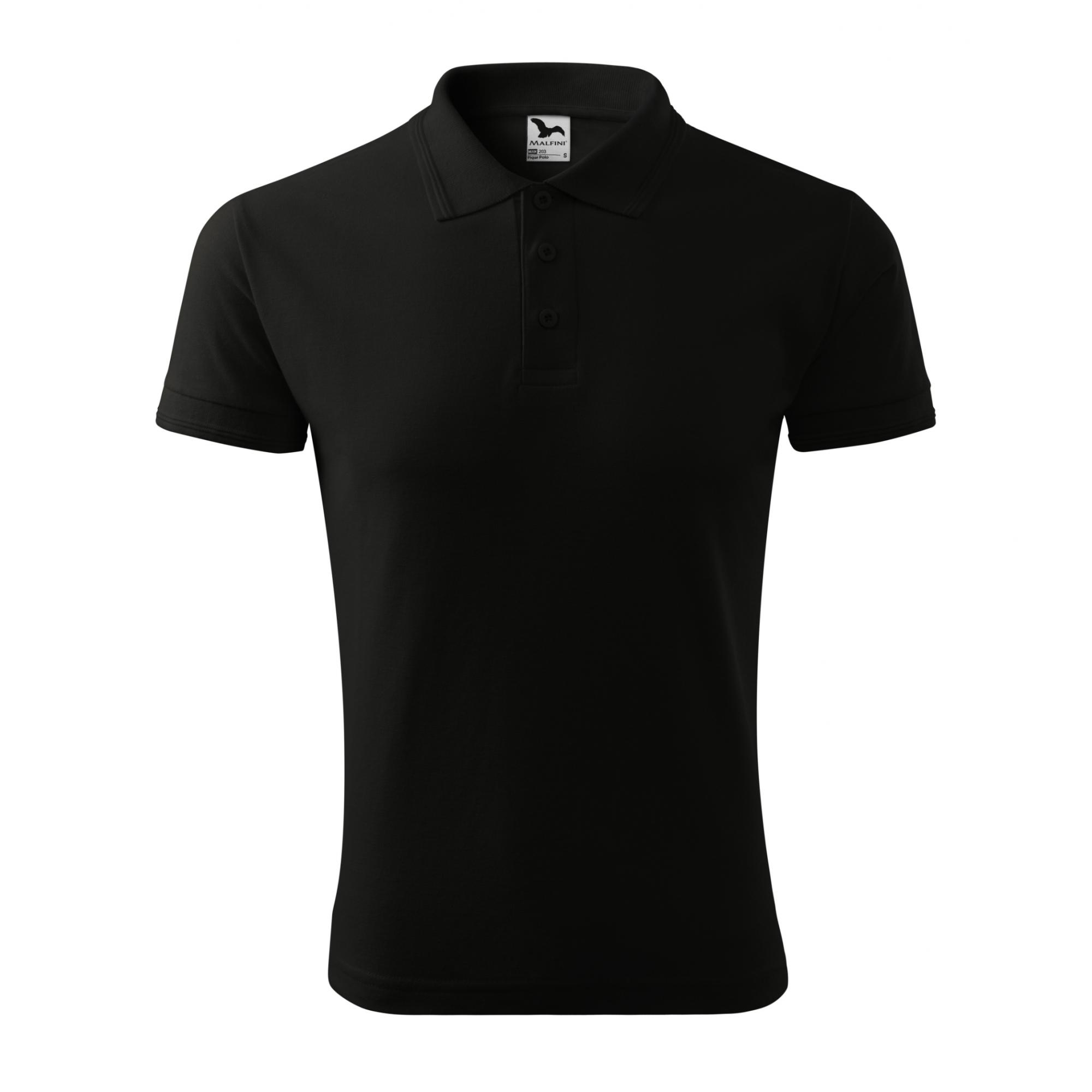 Tricou polo pentru bărbaţi Pique Polo 203 Negru L