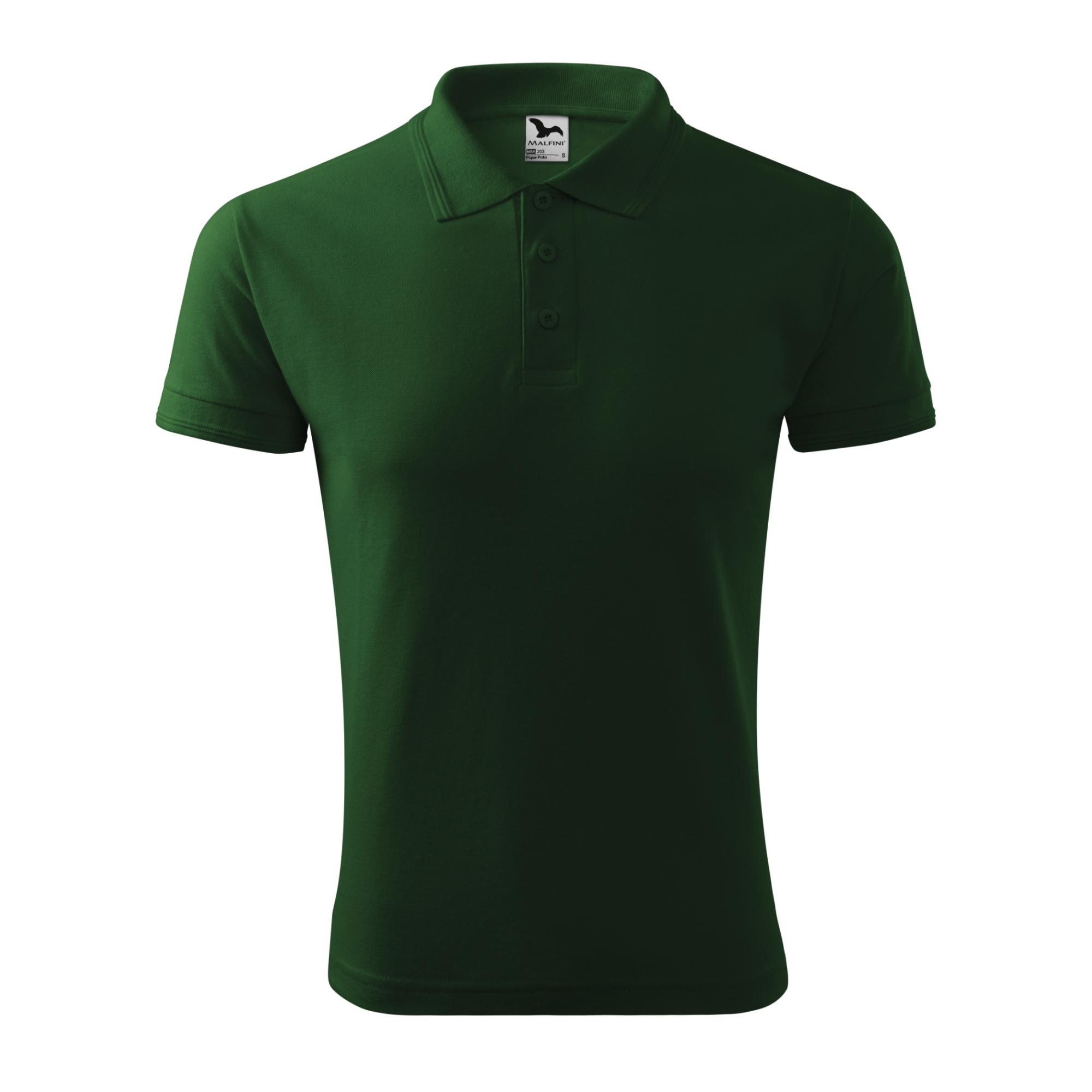 Tricou polo pentru bărbaţi Pique Polo 203 Verde sticla M