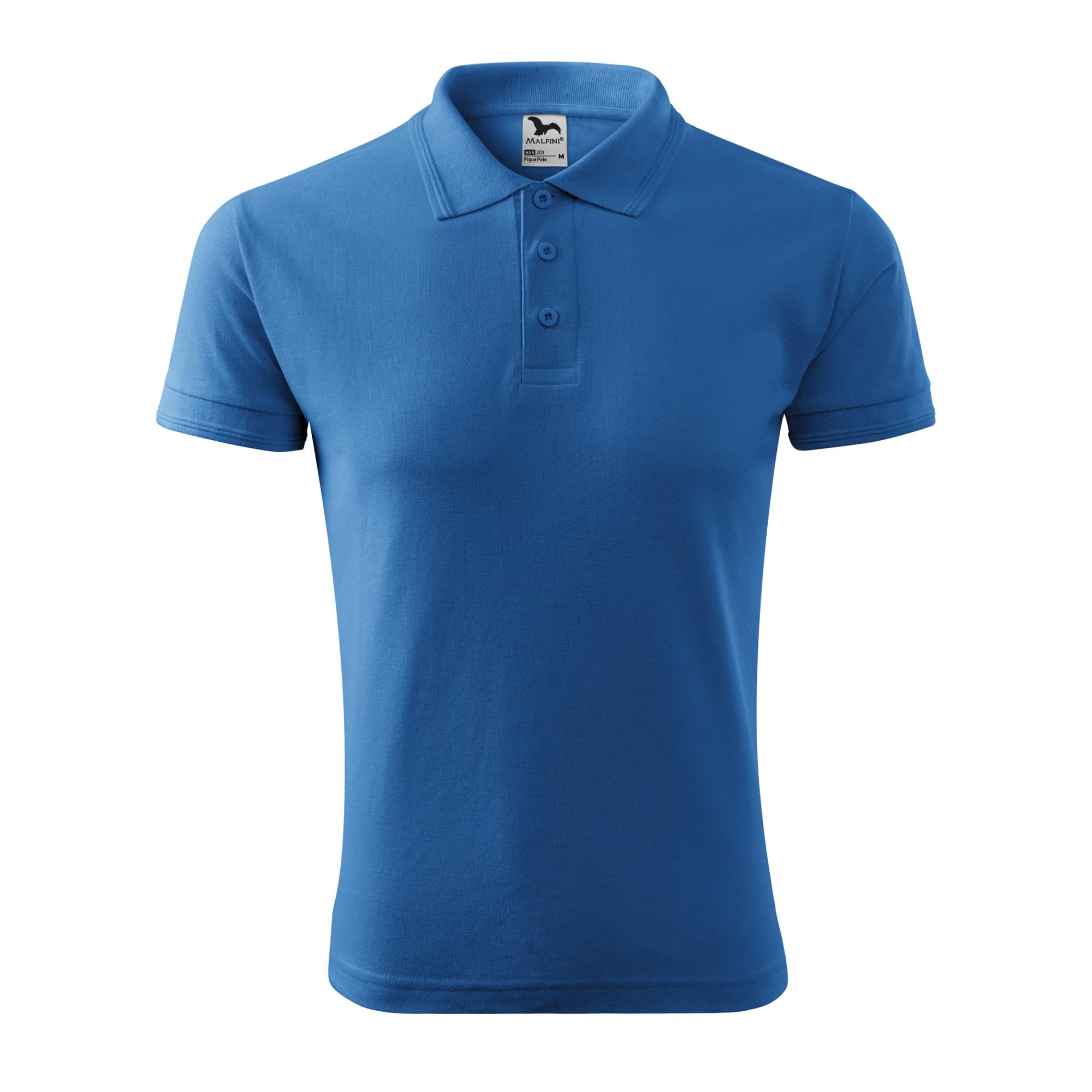 Tricou polo pentru bărbaţi Pique Polo 203 Albastru azuriu M