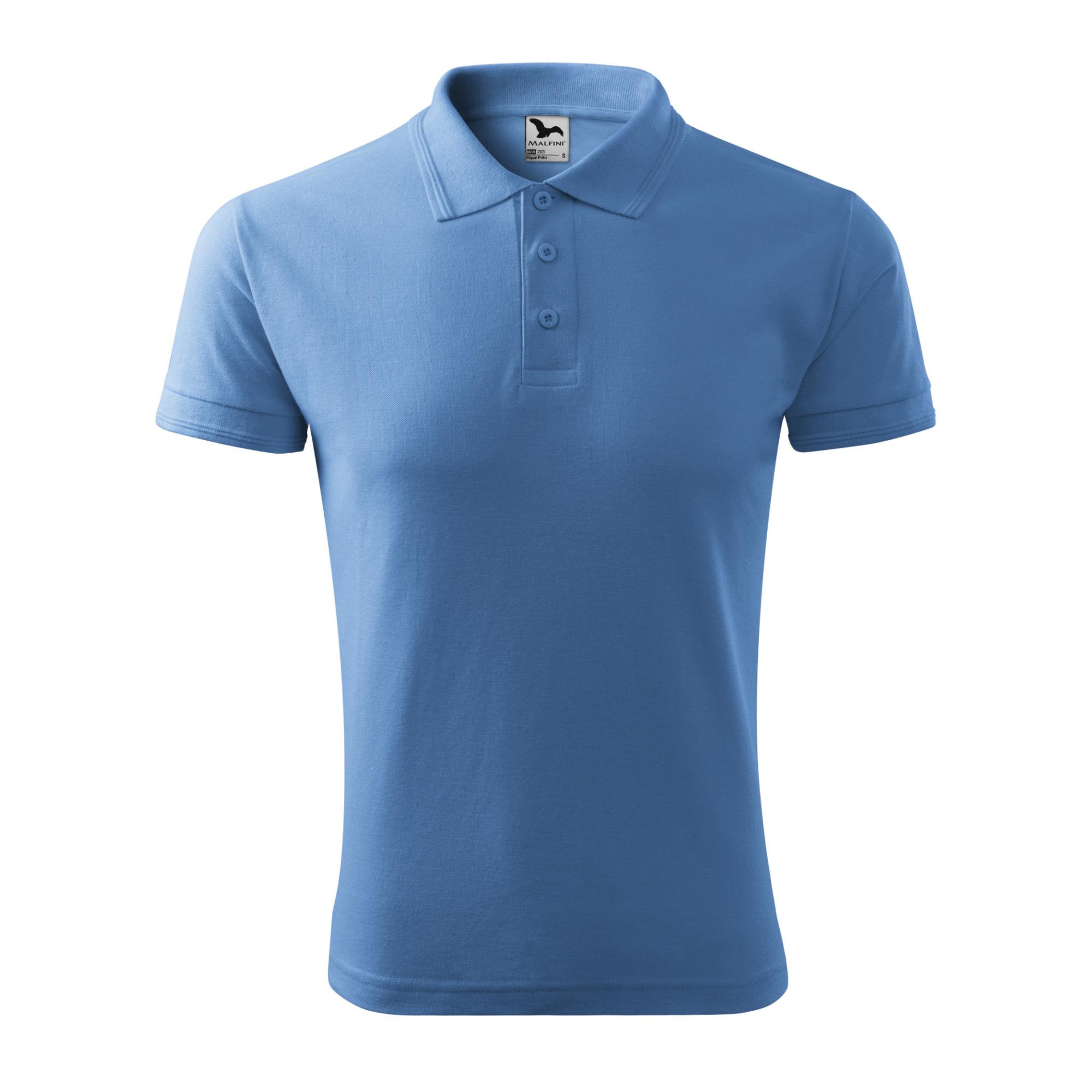 Tricou polo pentru bărbaţi Pique Polo 203 Albastru deschis M