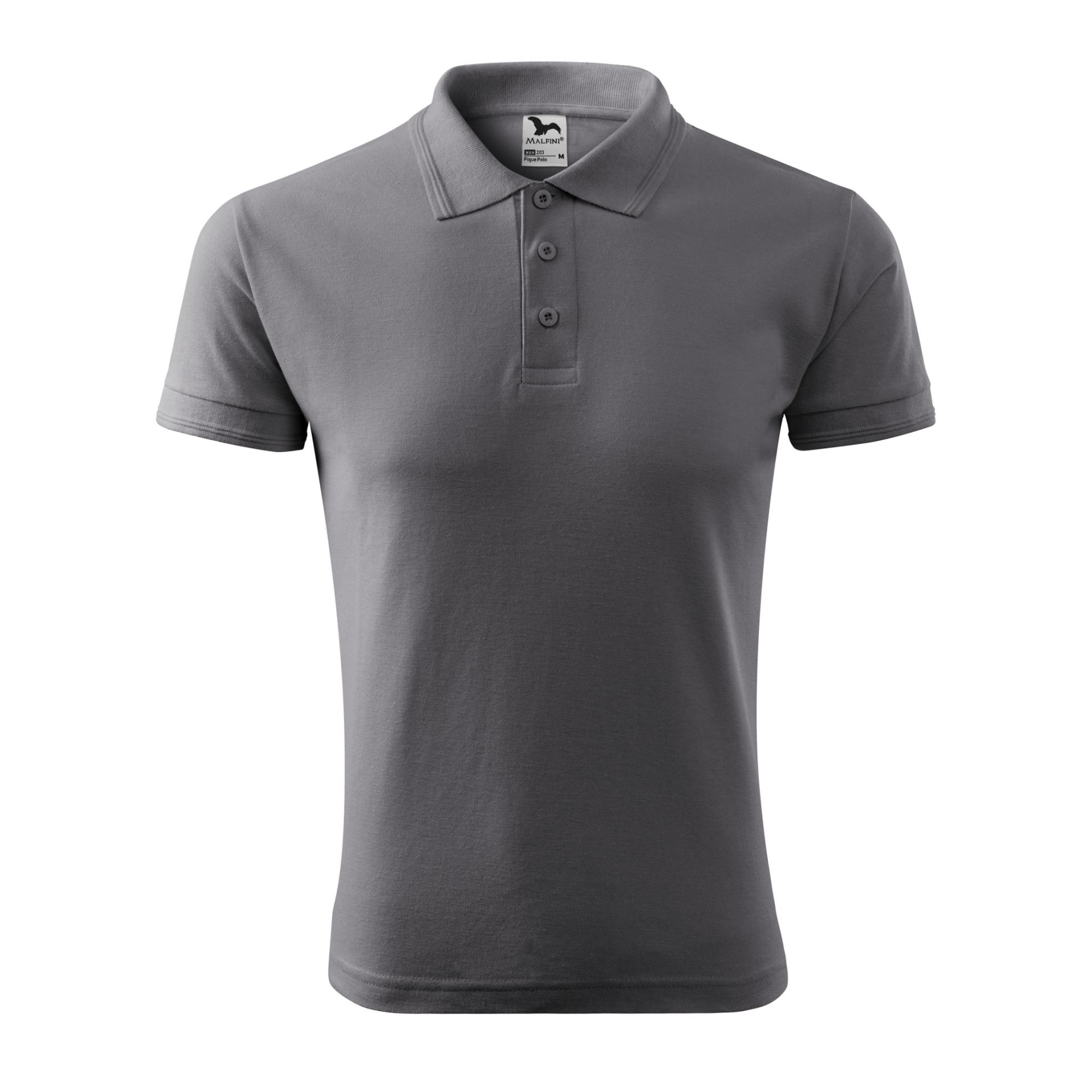 Tricou polo pentru bărbaţi Pique Polo 203 Gri metalic M