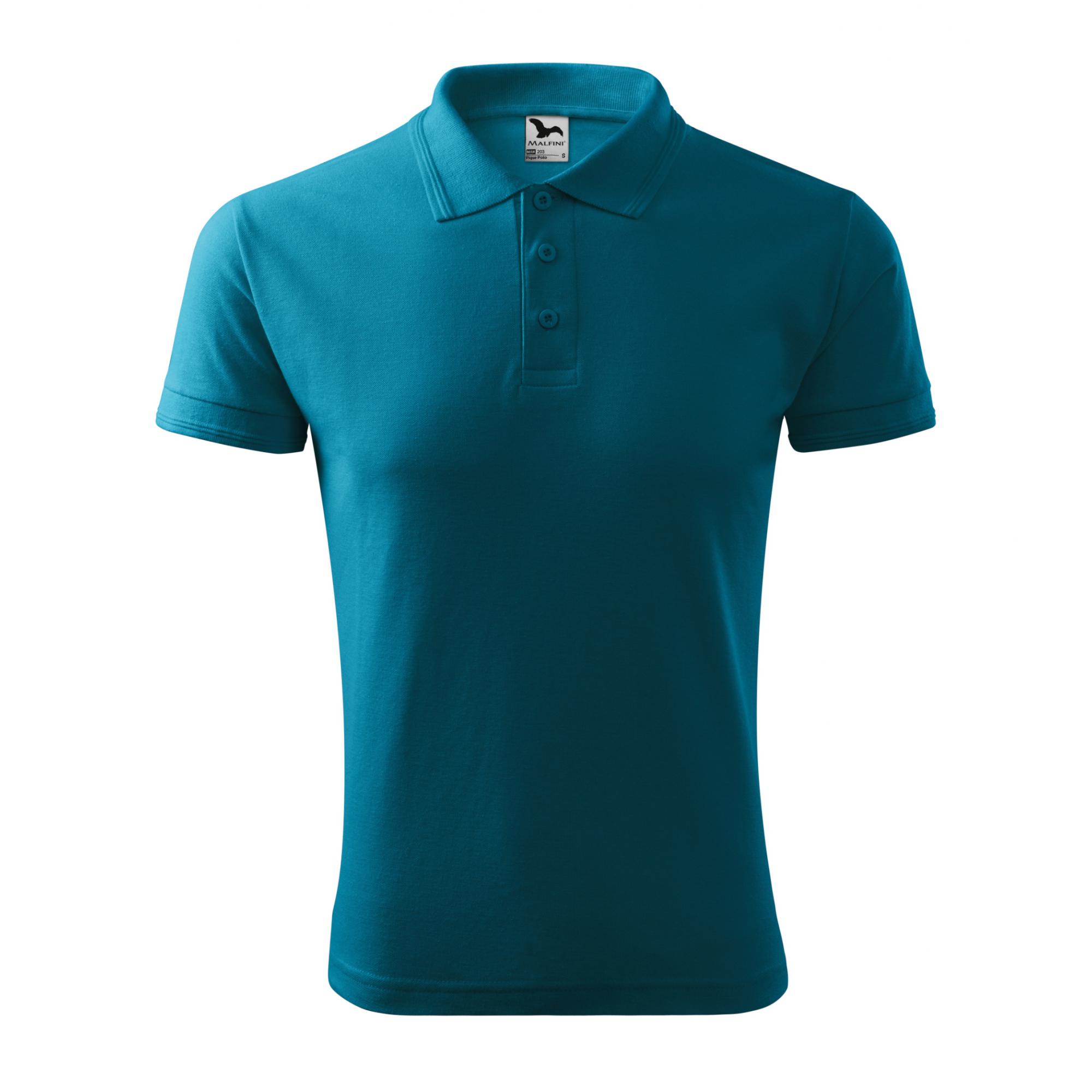 Tricou polo pentru bărbaţi Pique Polo 203 Turcoaz închis L