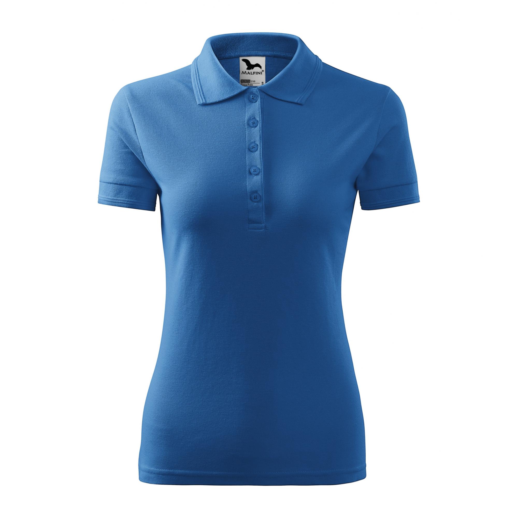 Tricou polo pentru damă Pique Polo 210 Albastru azuriu S
