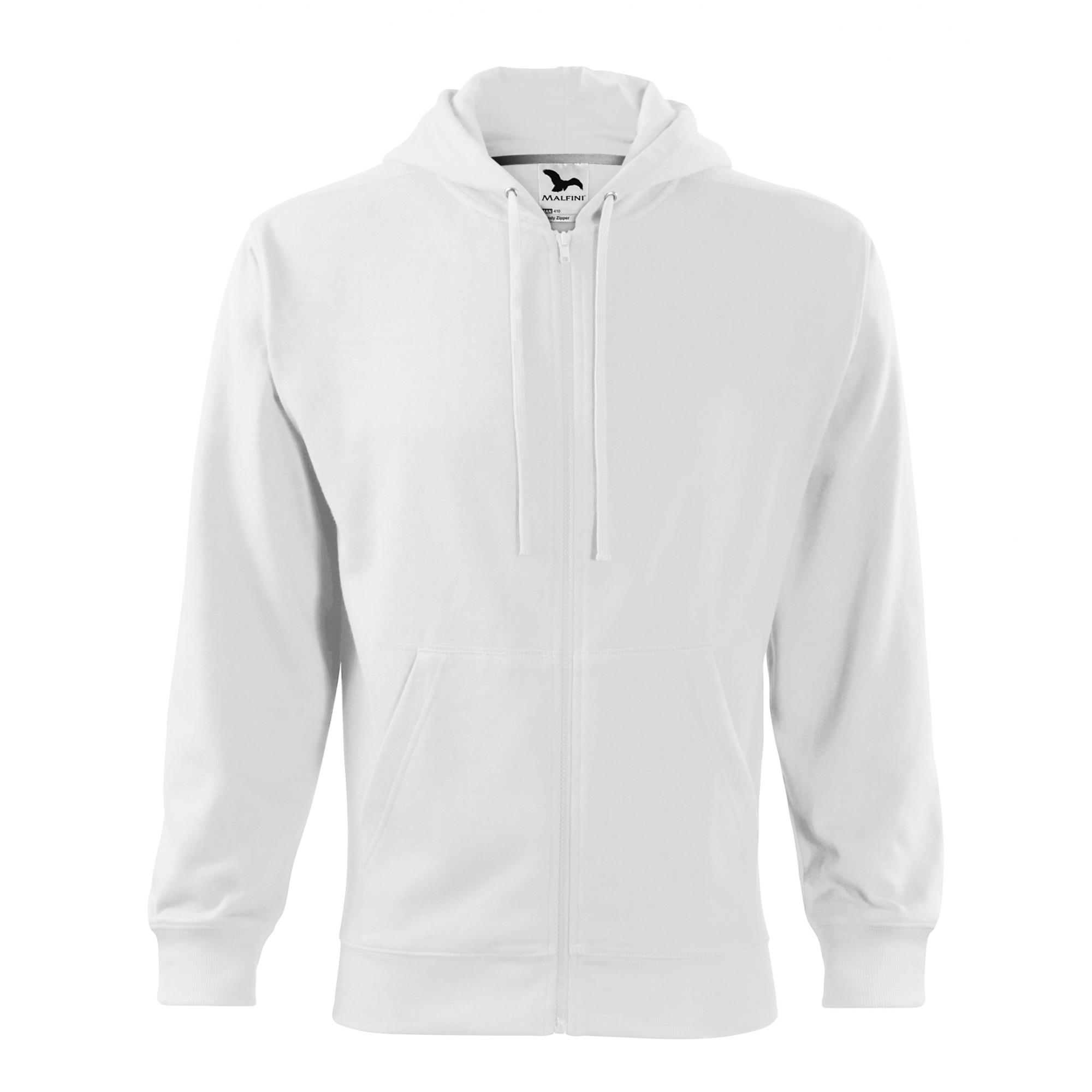 Hanorac pentru bărbaţi Trendy Zipper 410 Alb XXL