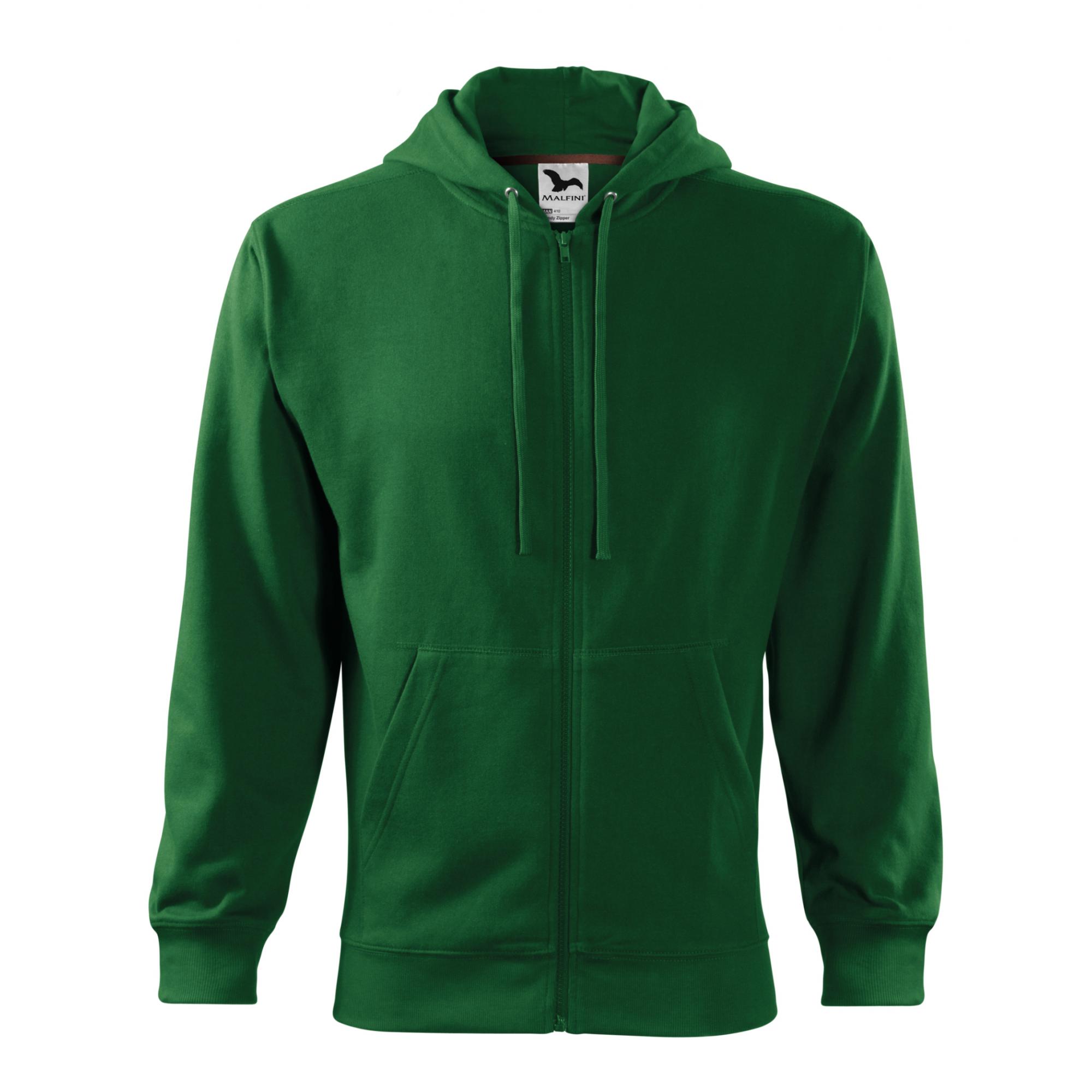 Hanorac pentru bărbaţi Trendy Zipper 410 Verde sticla XXL