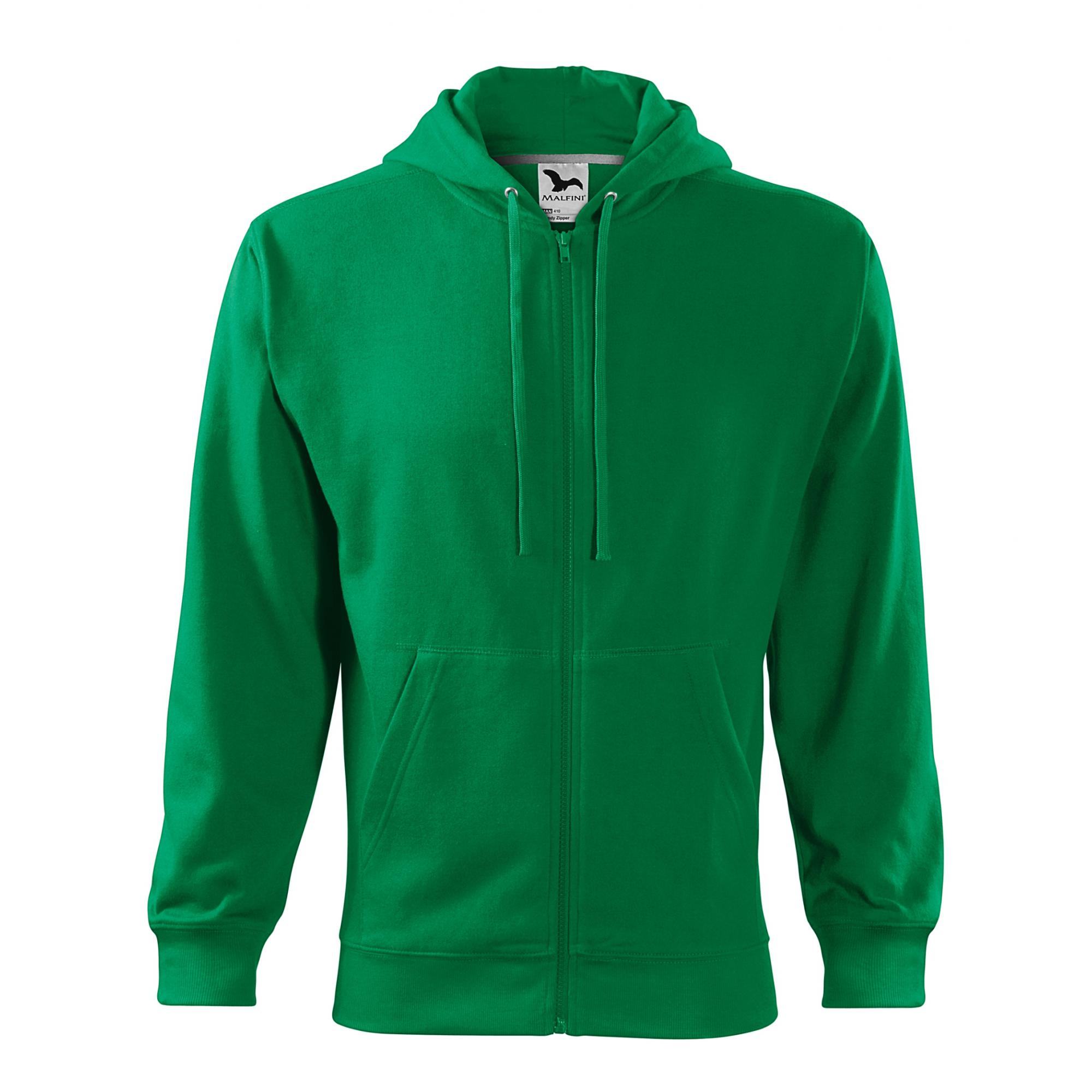 Hanorac pentru bărbaţi Trendy Zipper 410 Verde mediu S