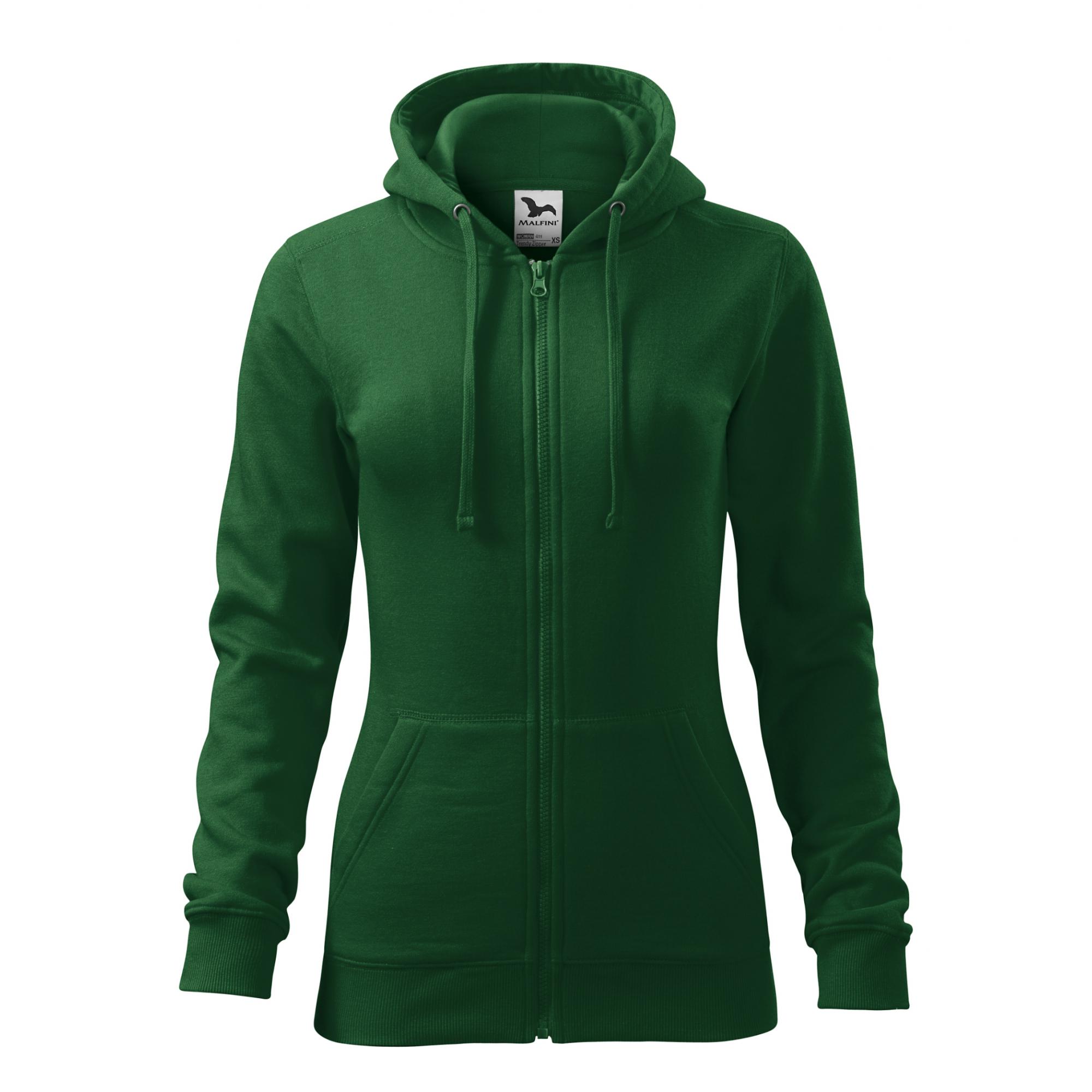 Hanorac pentru damă Trendy Zipper 411 Verde sticla L