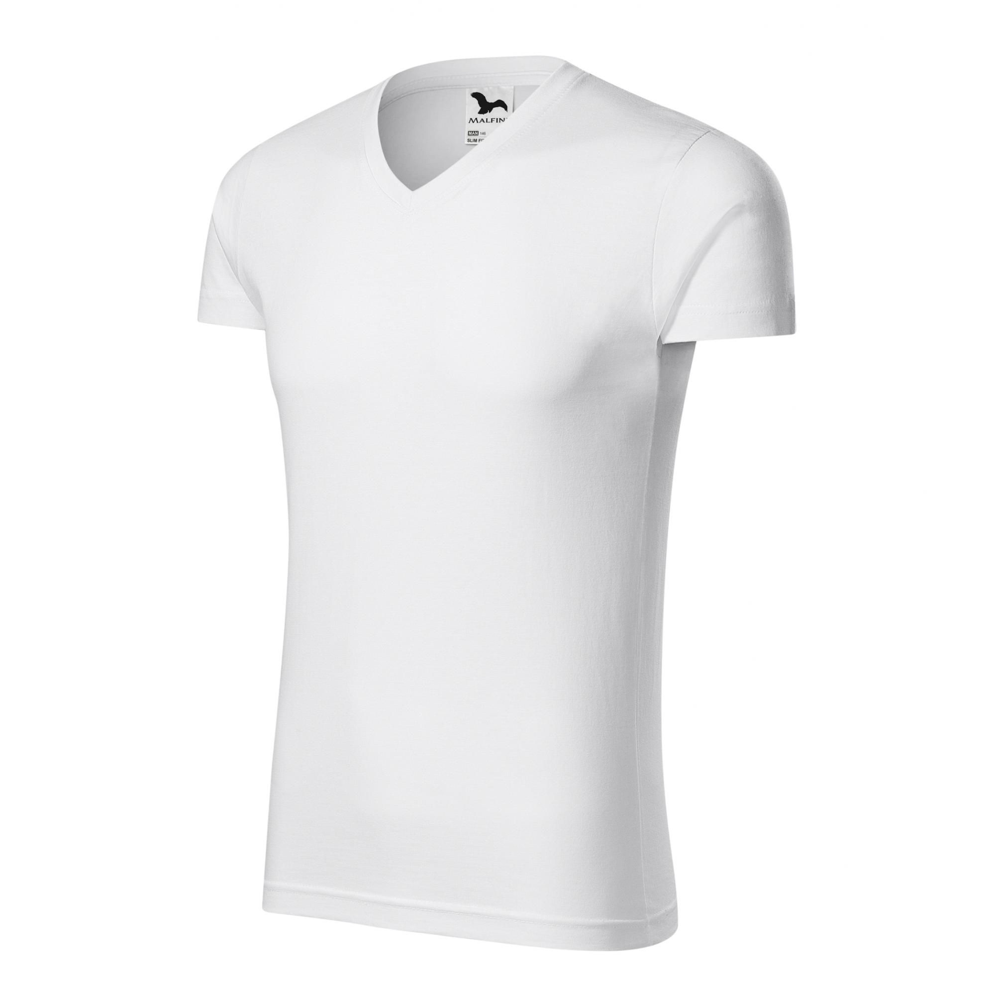 Tricou pentru bărbaţi Slim Fit V-neck 146 Alb XL