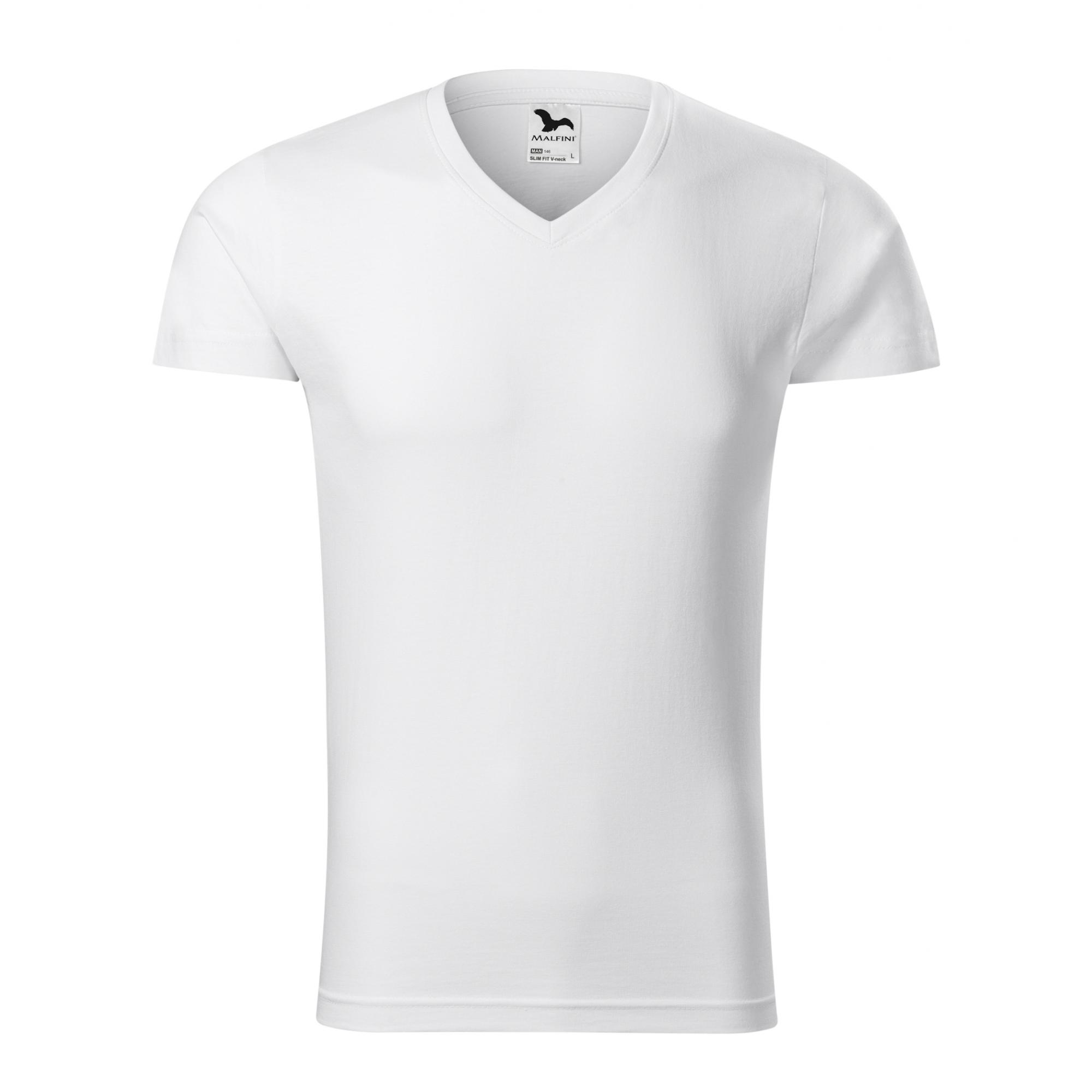 Tricou pentru bărbaţi Slim Fit V-neck 146 Alb L