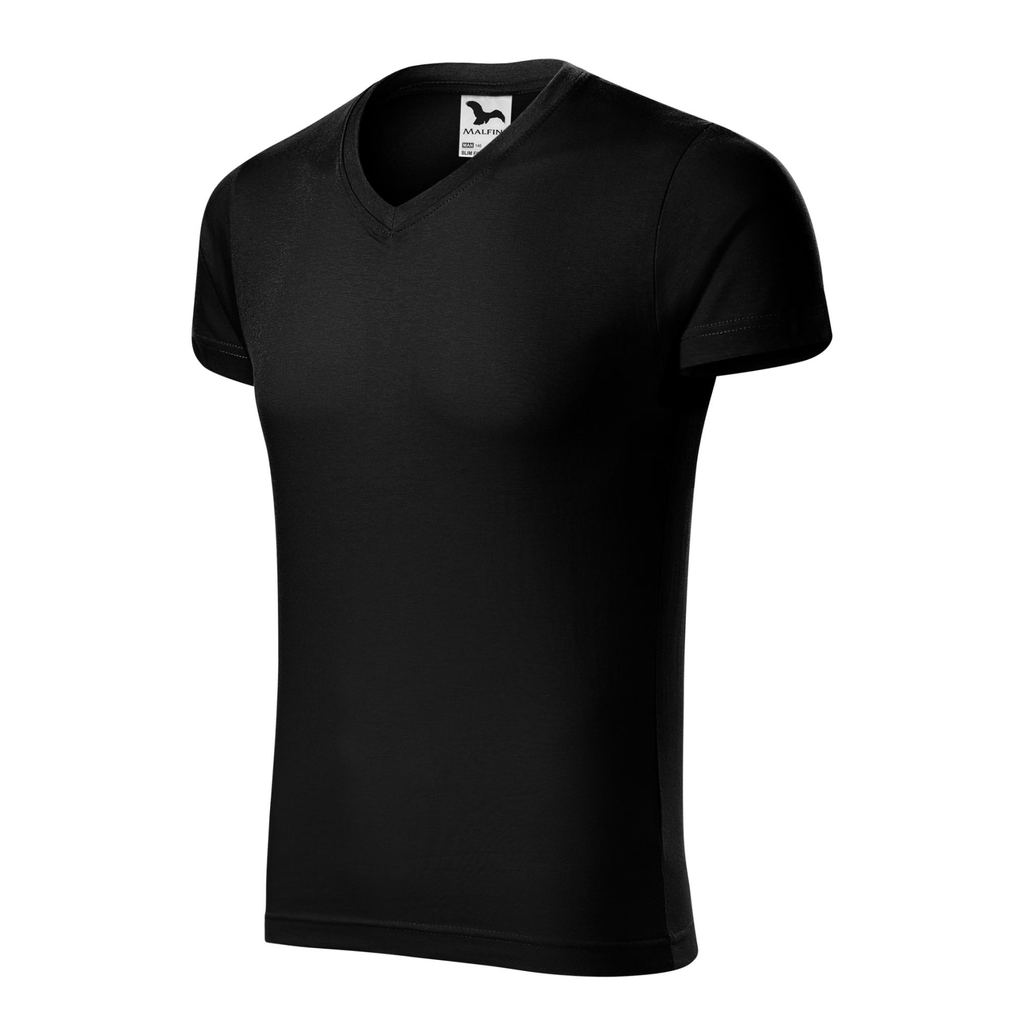 Tricou pentru bărbaţi Slim Fit V-neck 146 Negru