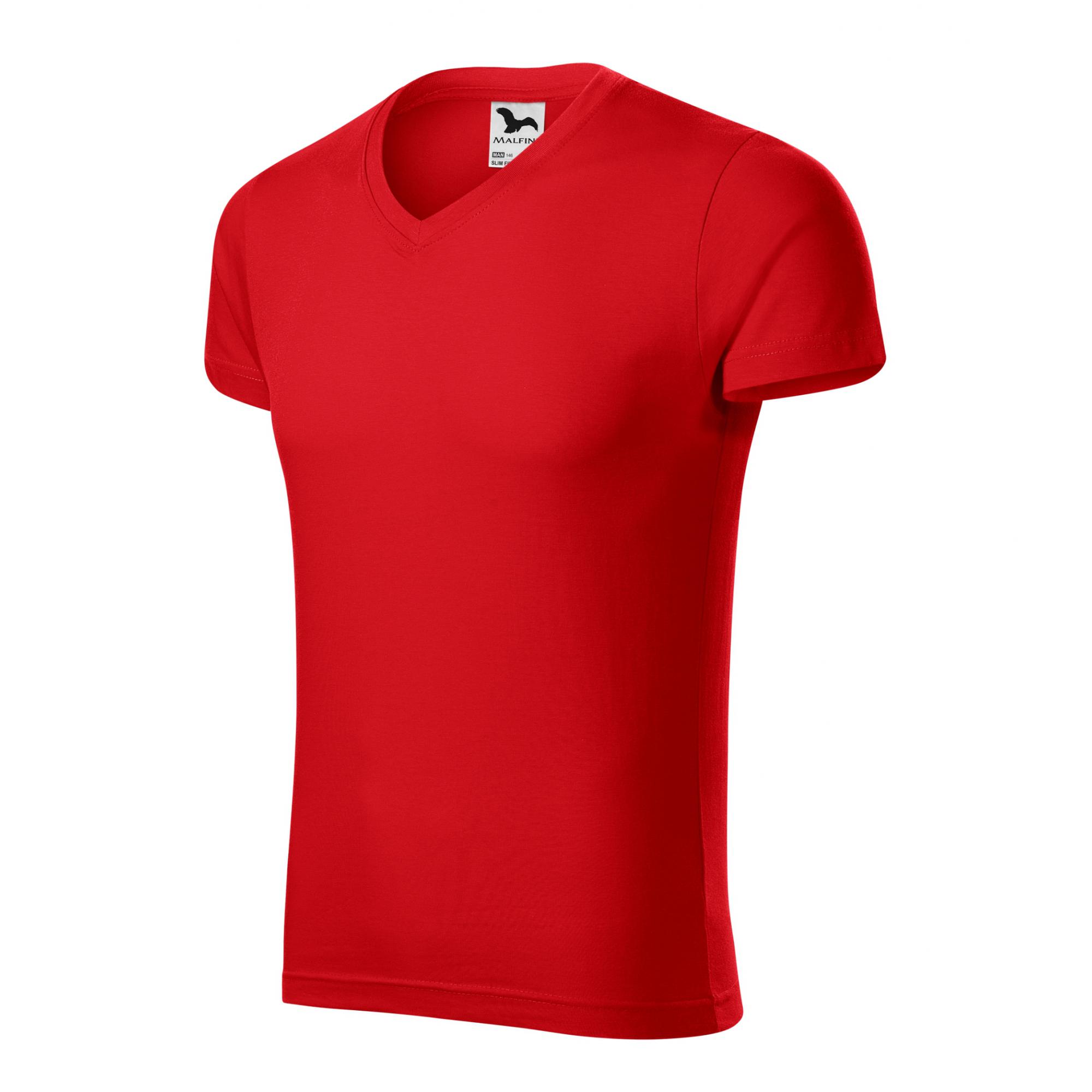 Tricou pentru bărbaţi Slim Fit V-neck 146 Roșu