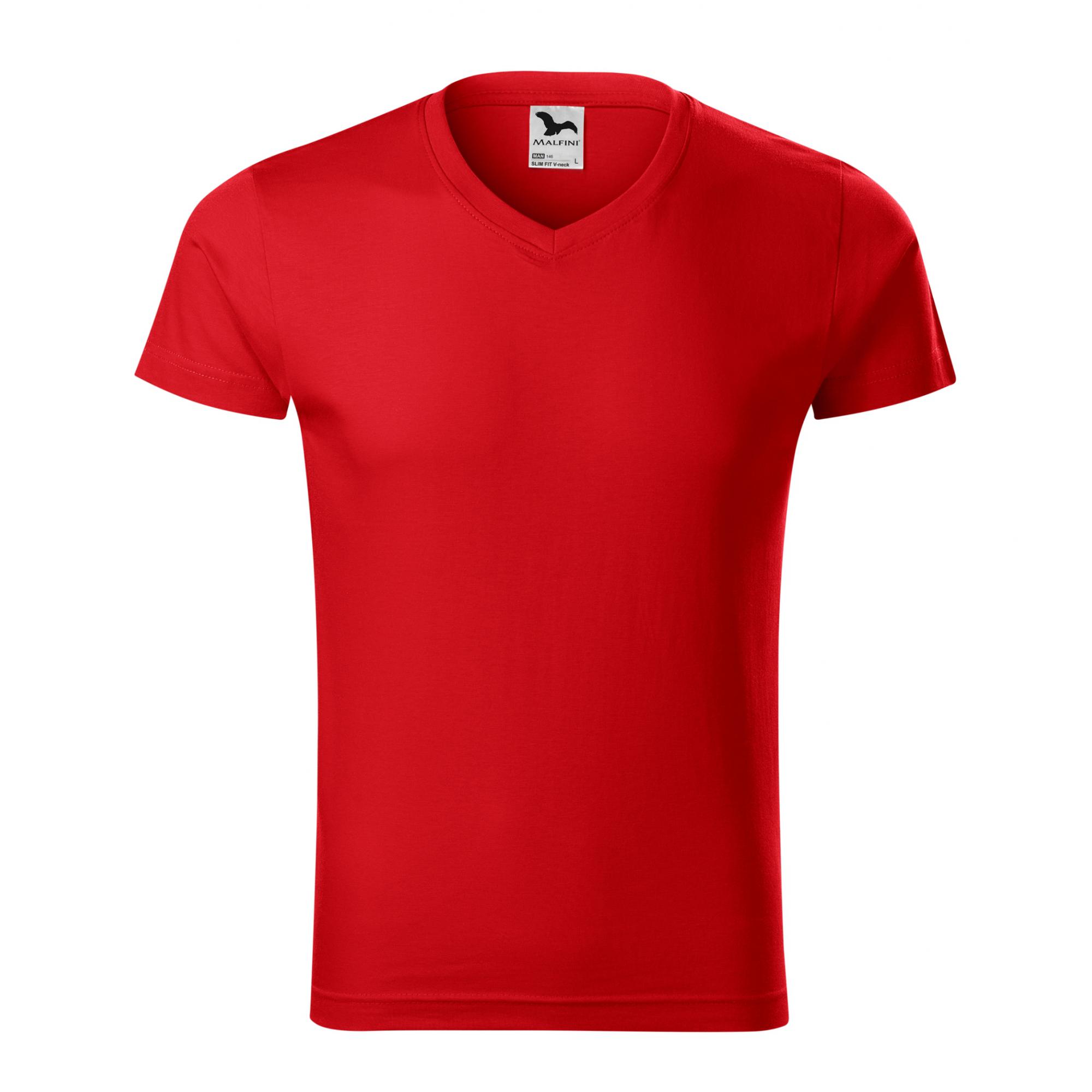 Tricou pentru bărbaţi Slim Fit V-neck 146 Rosu XXL