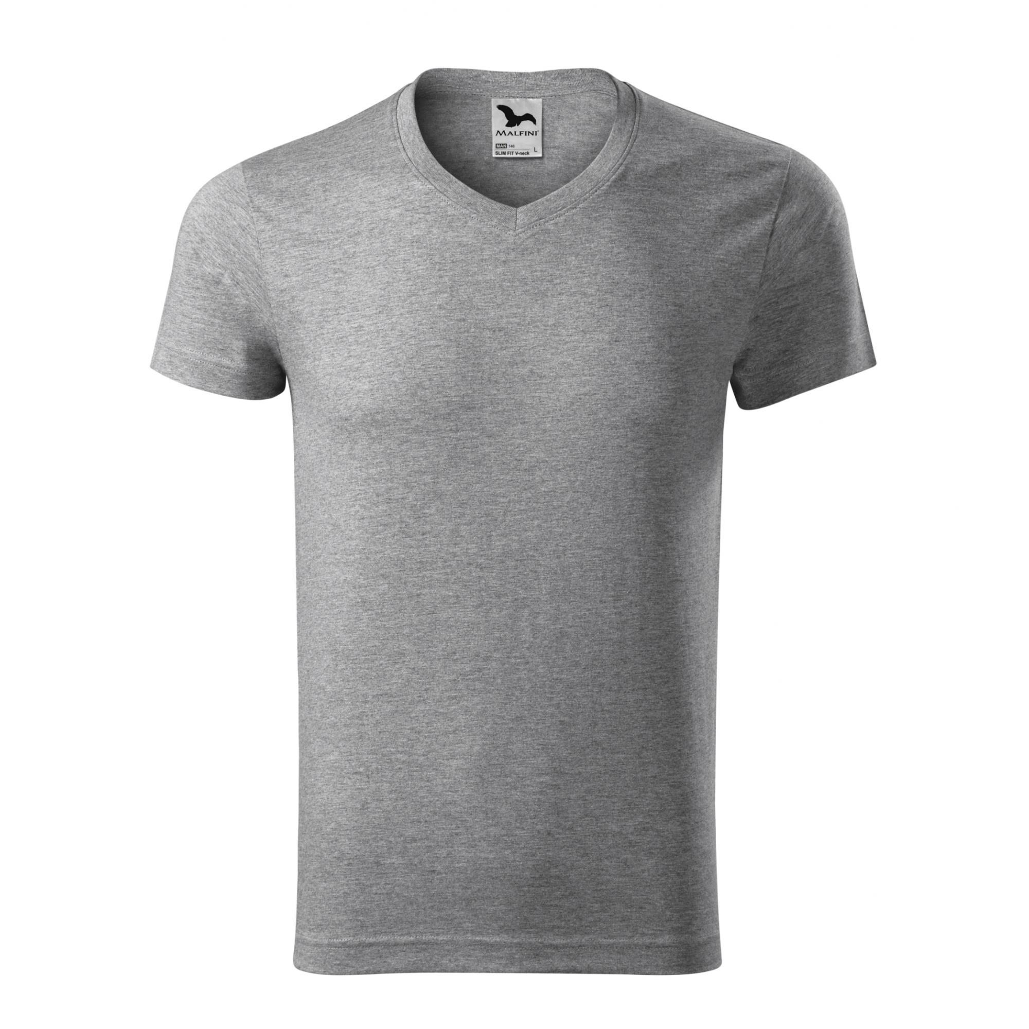Tricou pentru bărbaţi Slim Fit V-neck 146 Gri inchis L