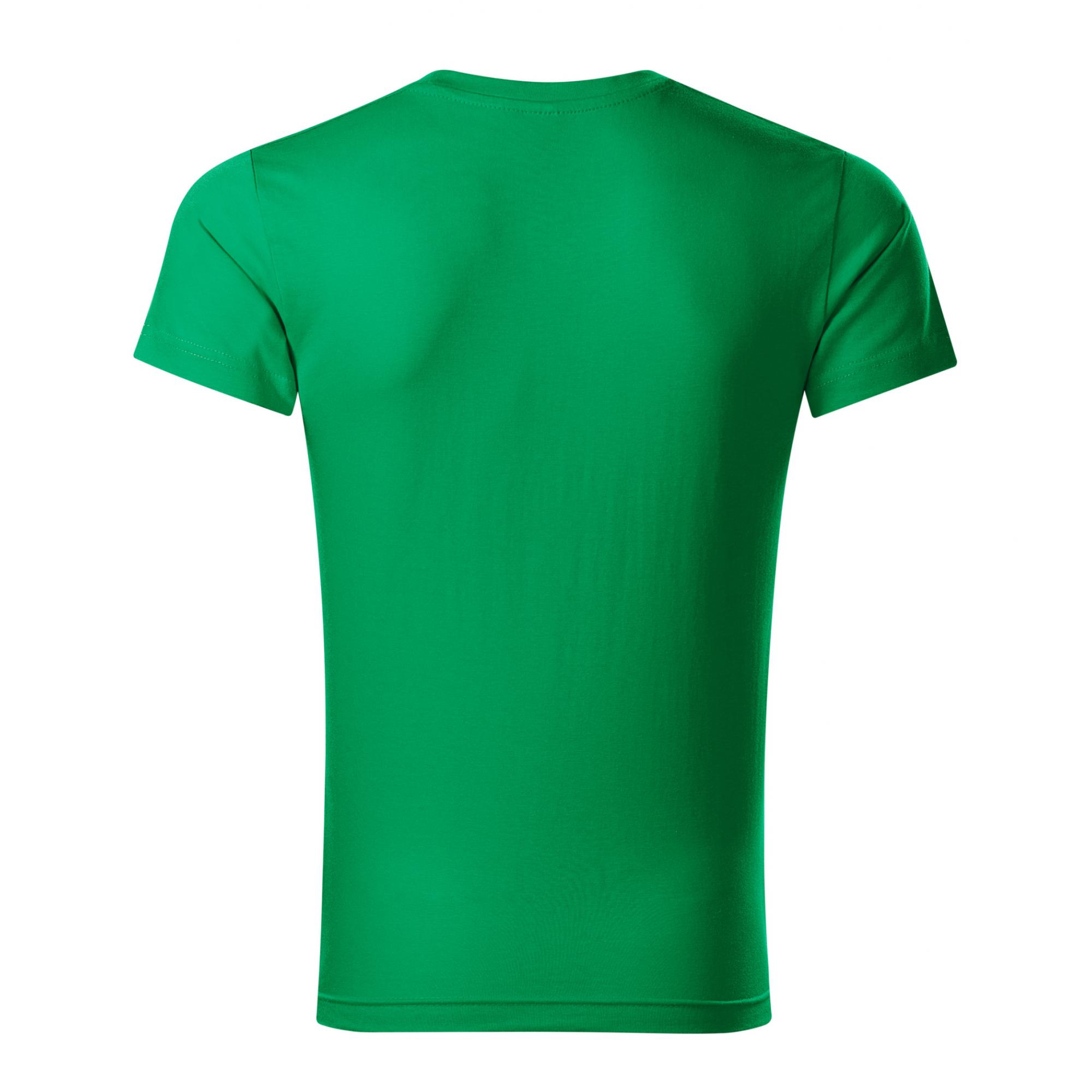 Tricou pentru bărbaţi Slim Fit V-neck 146 Verde mediu XL