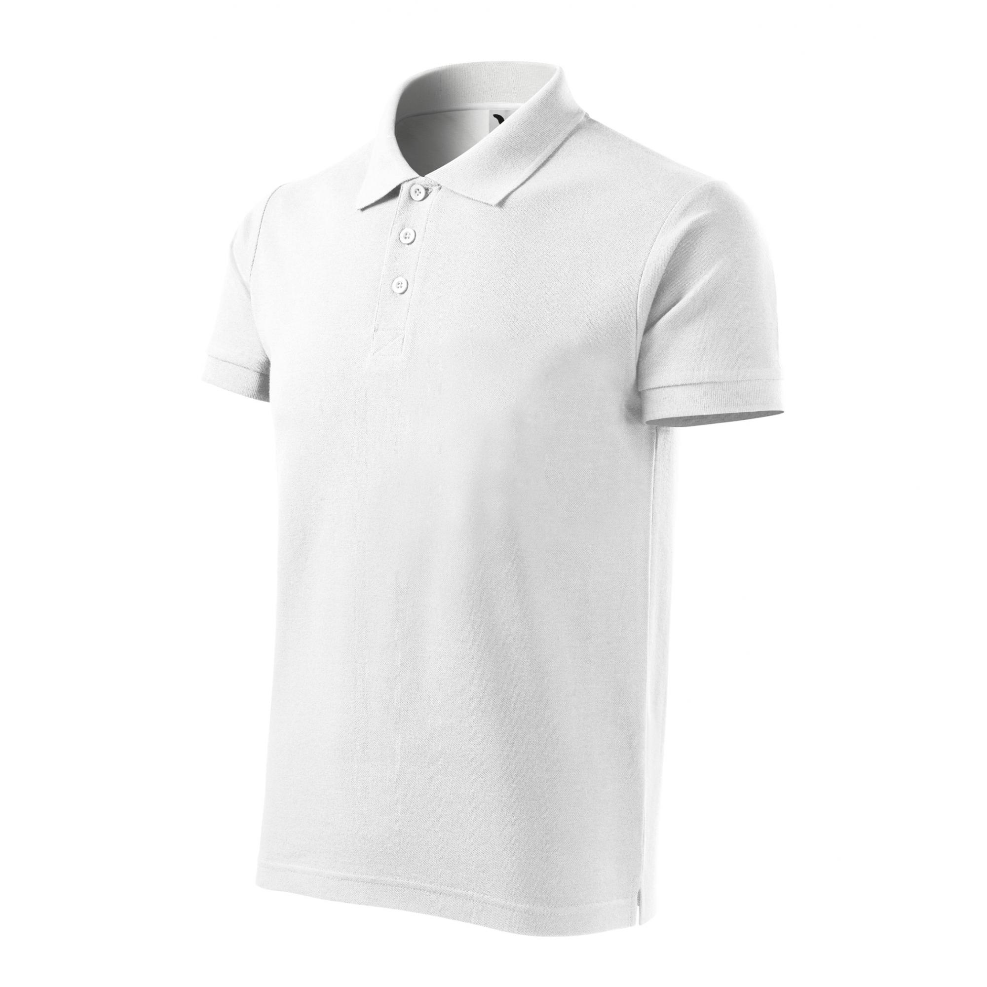 Tricou polo pentru bărbaţi Cotton Heavy 215 Alb