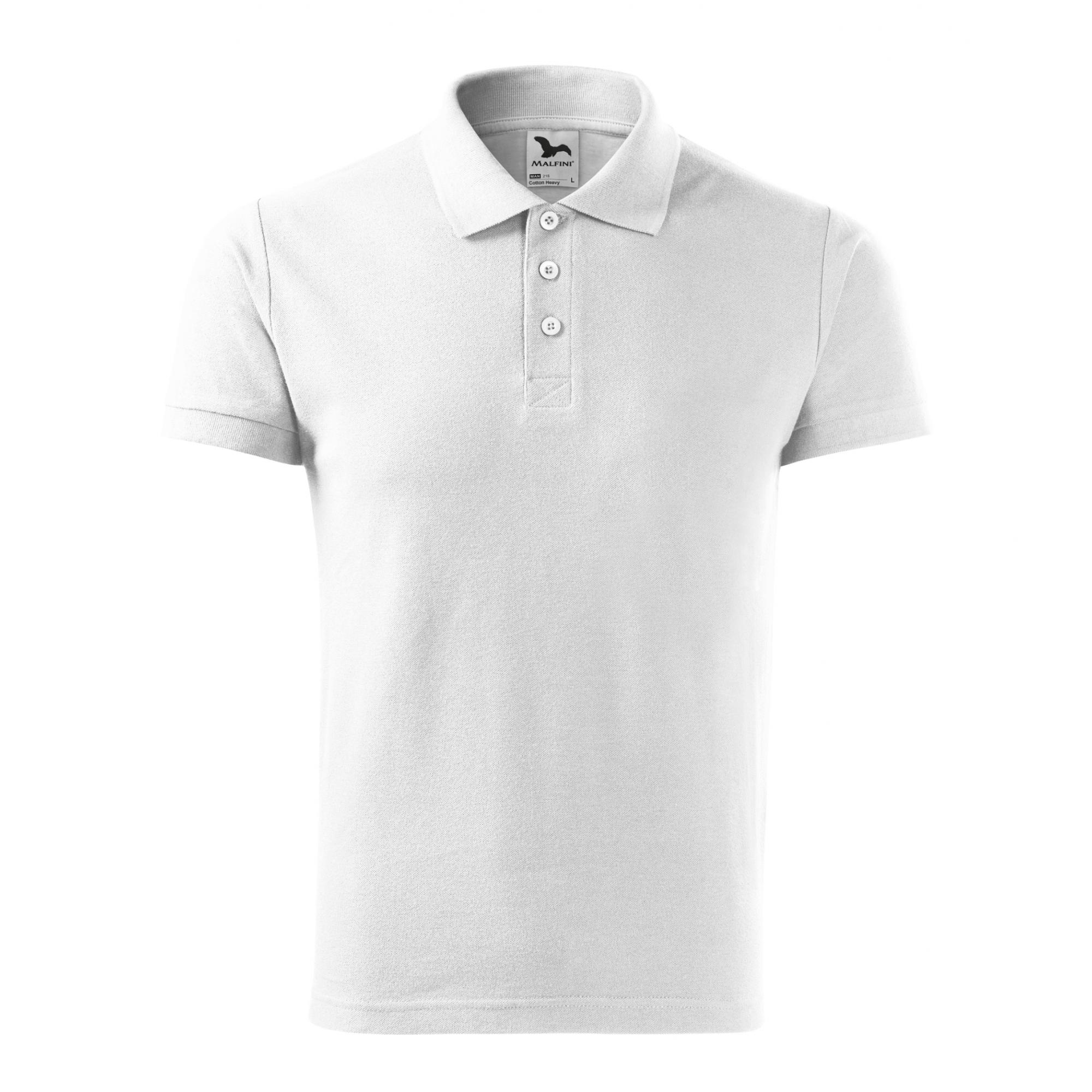 Tricou polo pentru bărbaţi Cotton Heavy 215 Alb XL