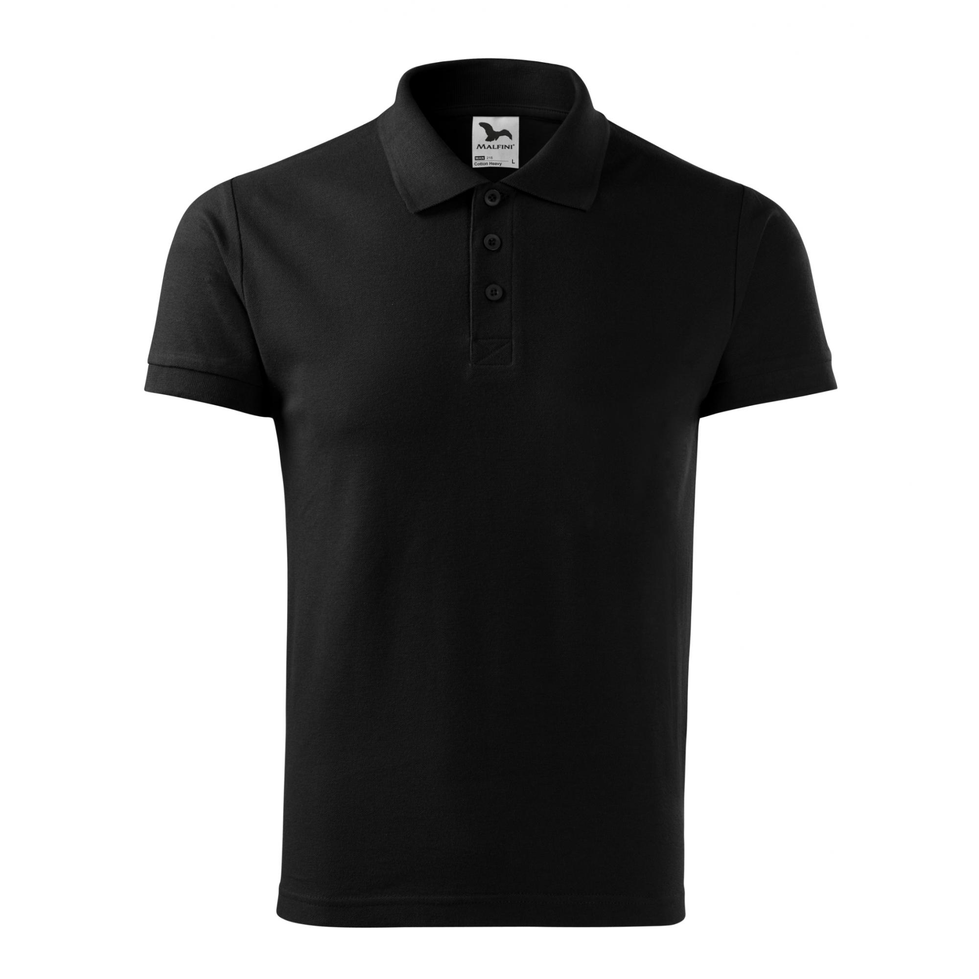 Tricou polo pentru bărbaţi Cotton Heavy 215 Negru XL