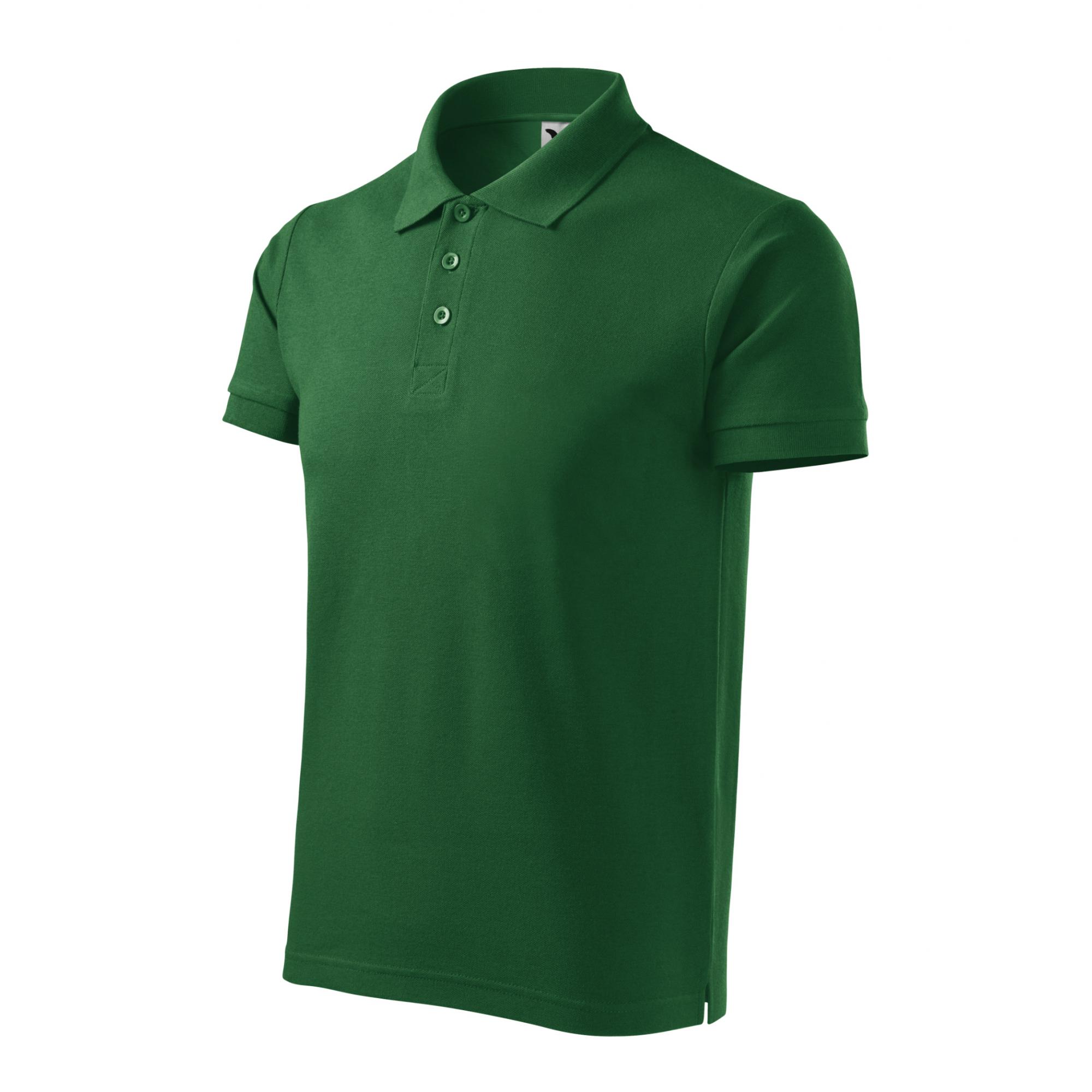 Tricou polo pentru bărbaţi Cotton Heavy 215 Verde sticla 3XL