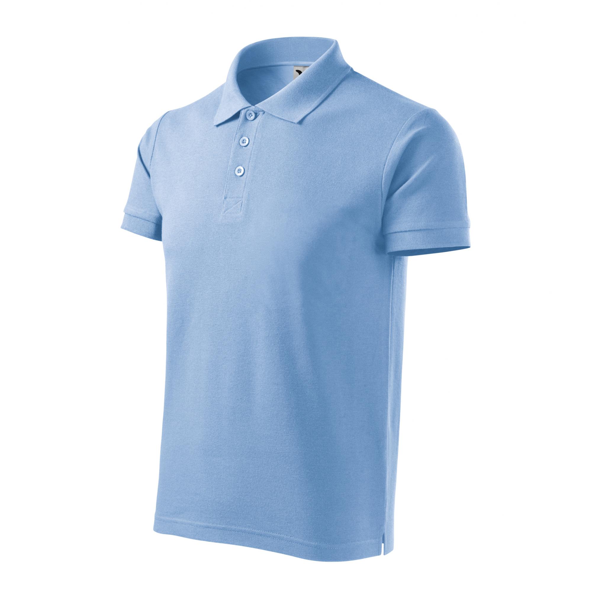 Tricou polo pentru bărbaţi Cotton Heavy 215 Albastru deschis XL