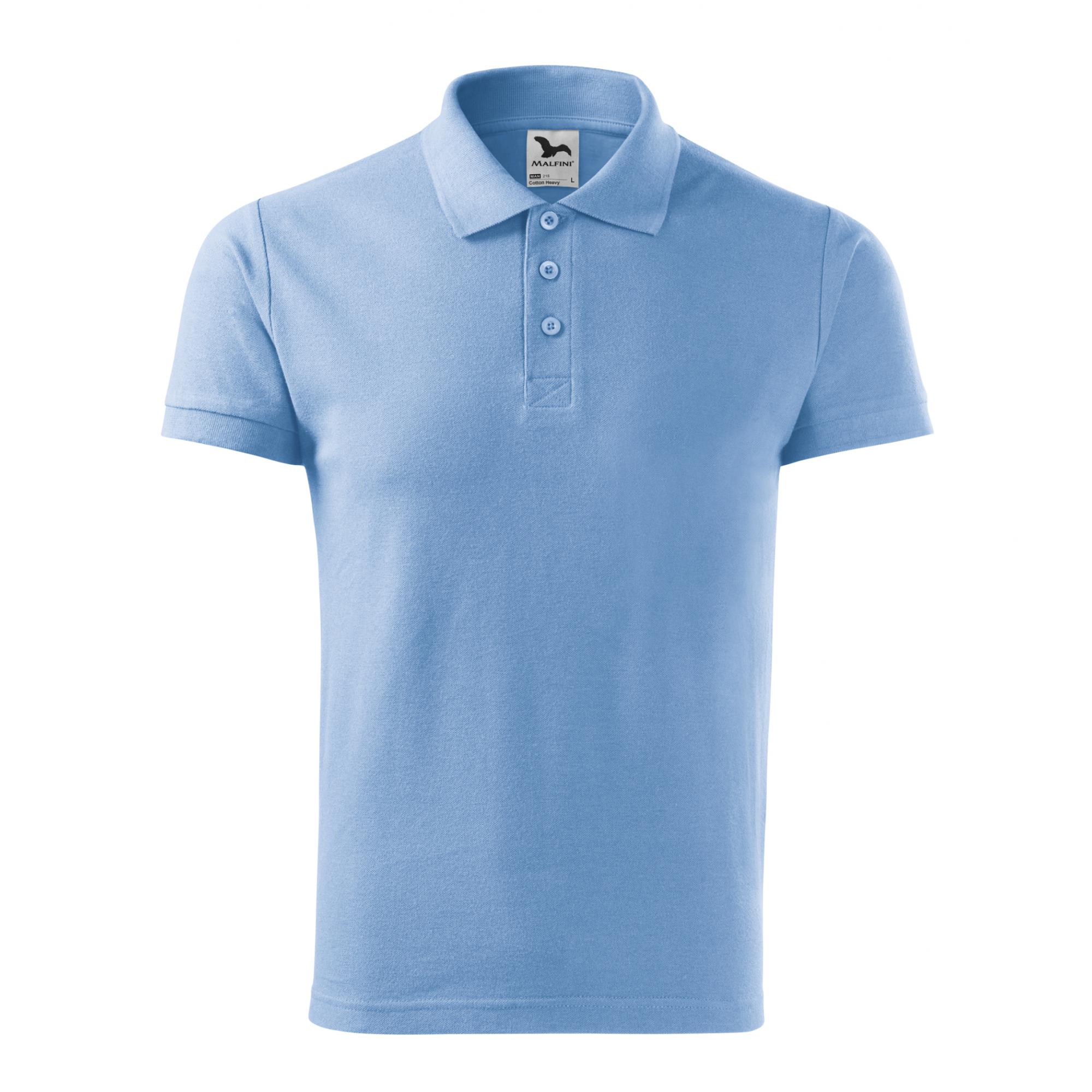 Tricou polo pentru bărbaţi Cotton Heavy 215 Albastru deschis 3XL
