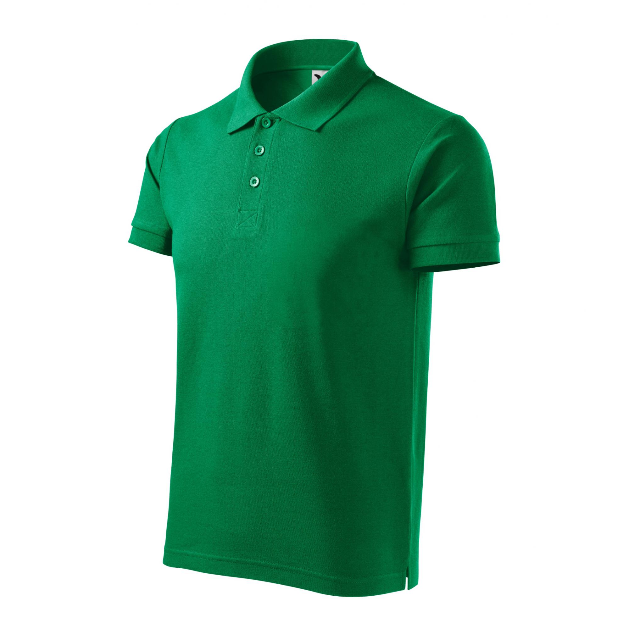 Tricou polo pentru bărbaţi Cotton Heavy 215 Verde mediu 3XL
