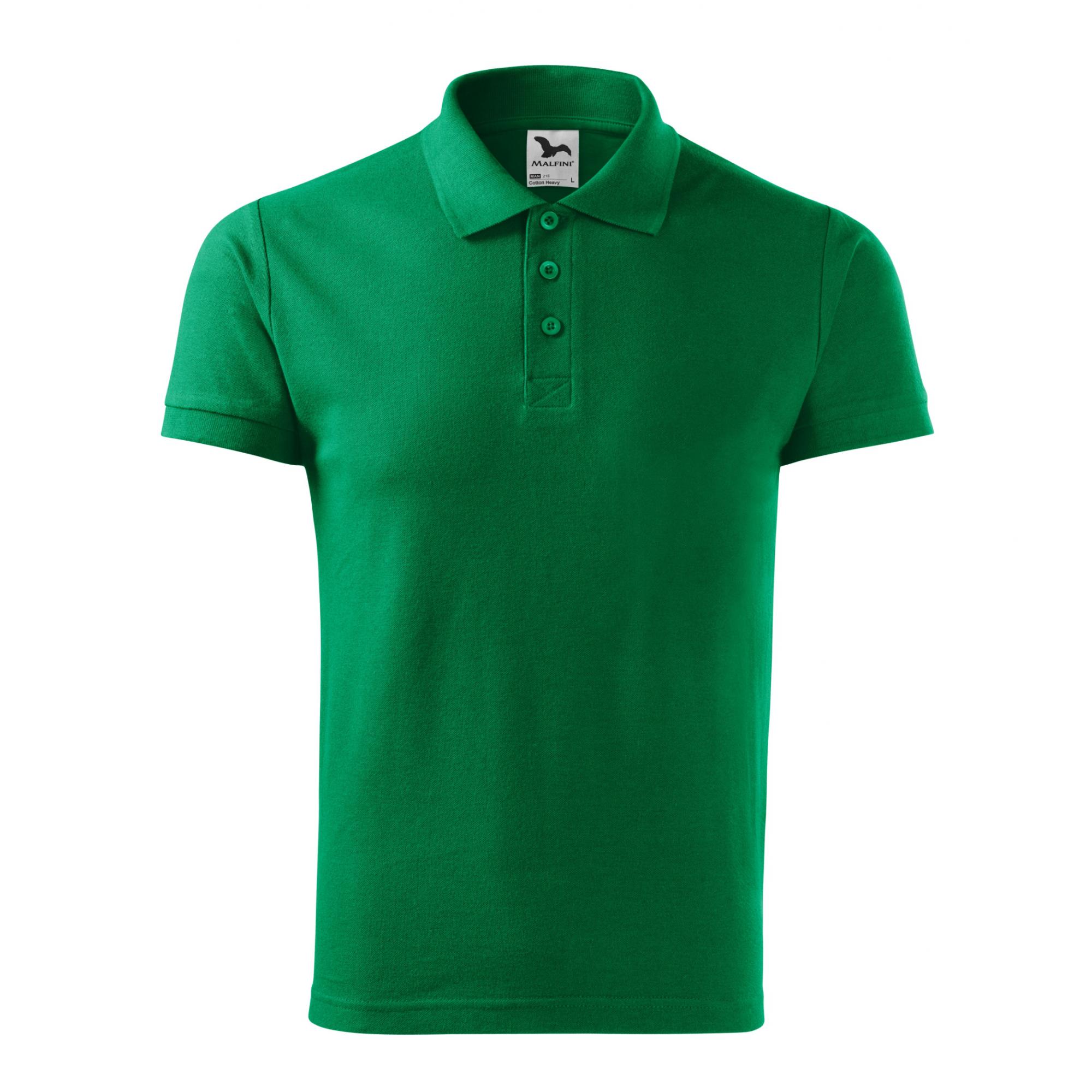 Tricou polo pentru bărbaţi Cotton Heavy 215 Verde mediu L