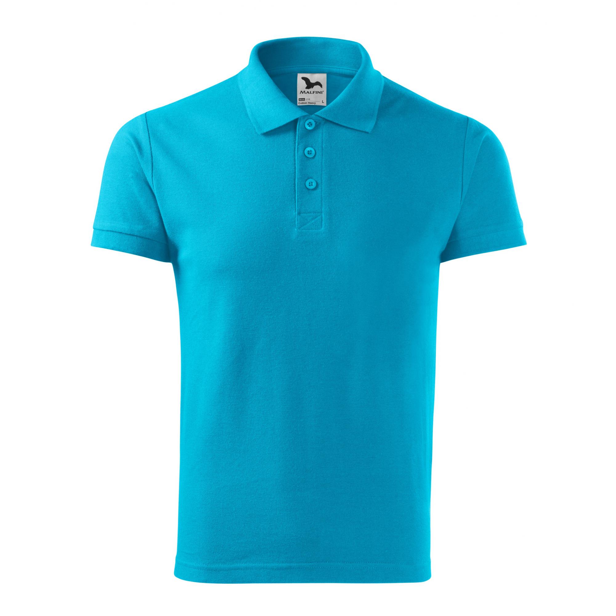Tricou polo pentru bărbaţi Cotton Heavy 215 Turcoaz XXL