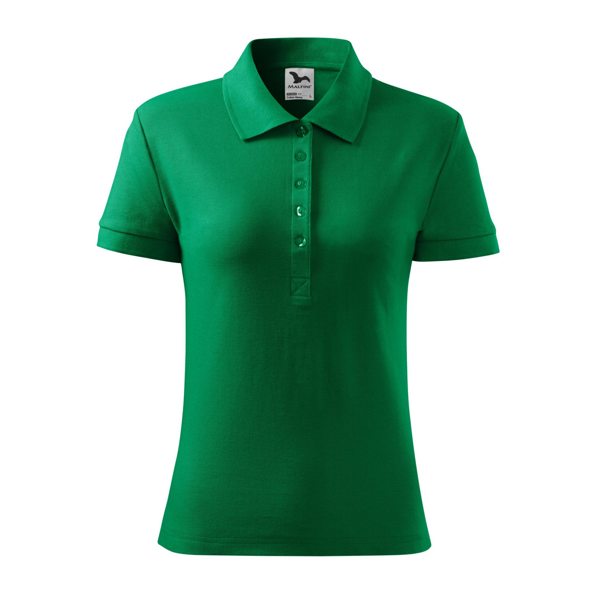 Tricou polo pentru damă Cotton Heavy 216 Verde mediu XL
