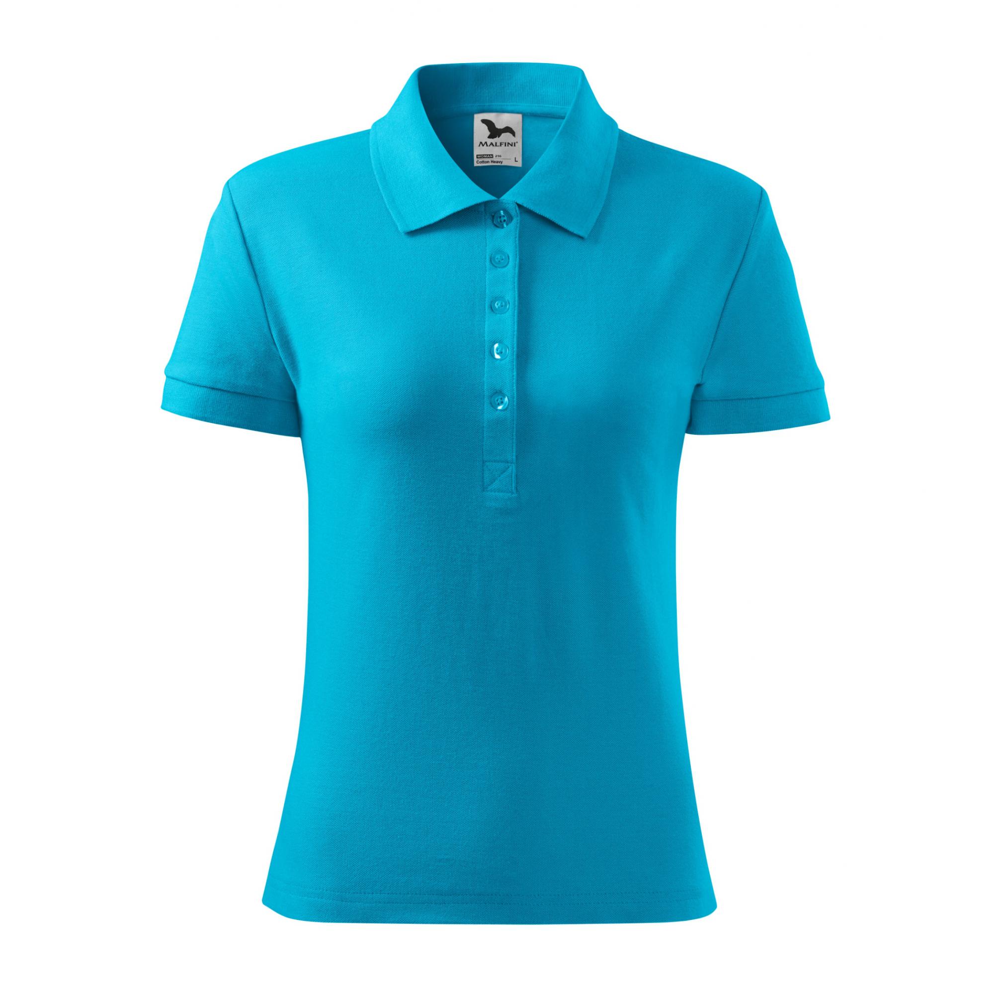 Tricou polo pentru damă Cotton Heavy 216 Turcoaz S
