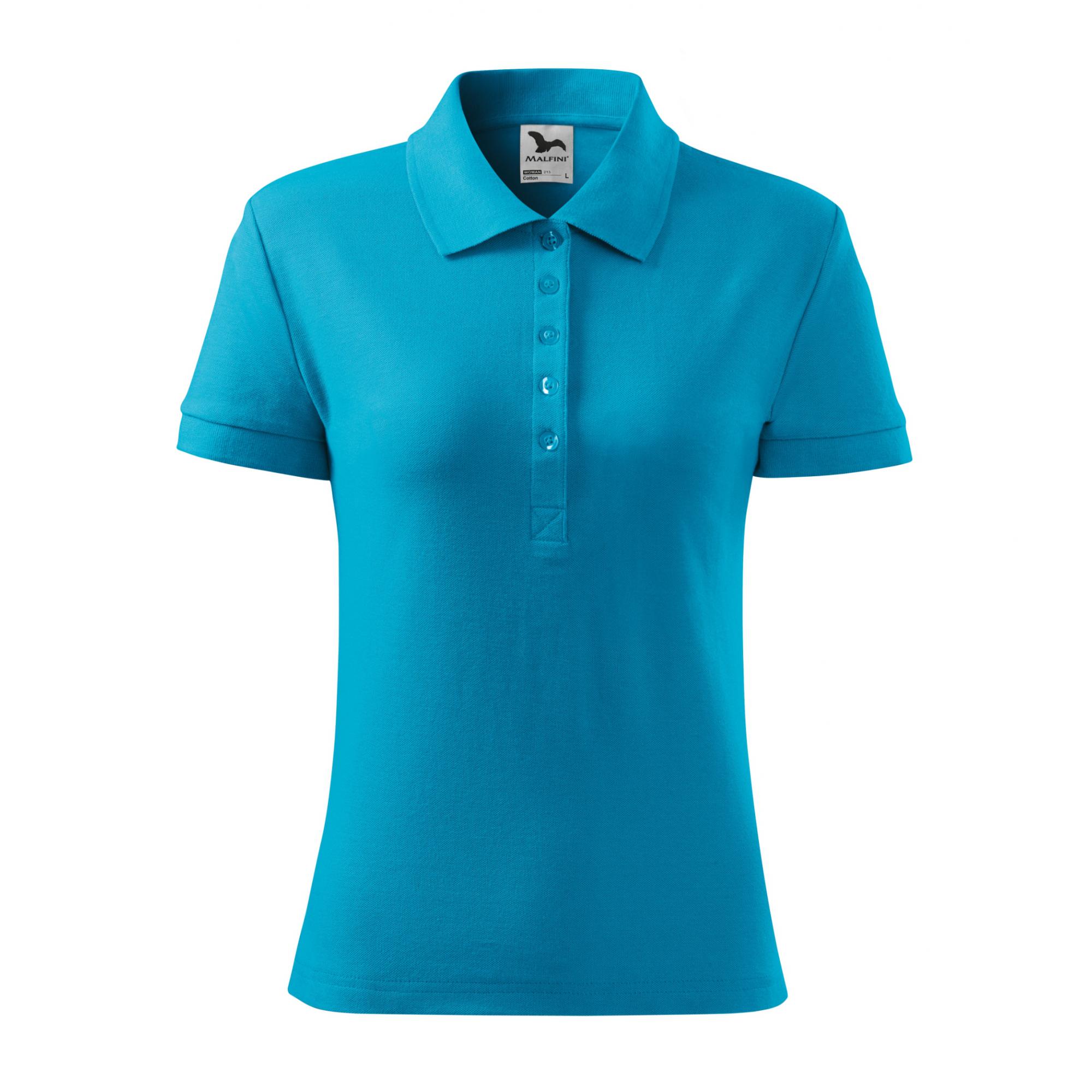 Tricou polo pentru damă Cotton 213 Turcoaz S