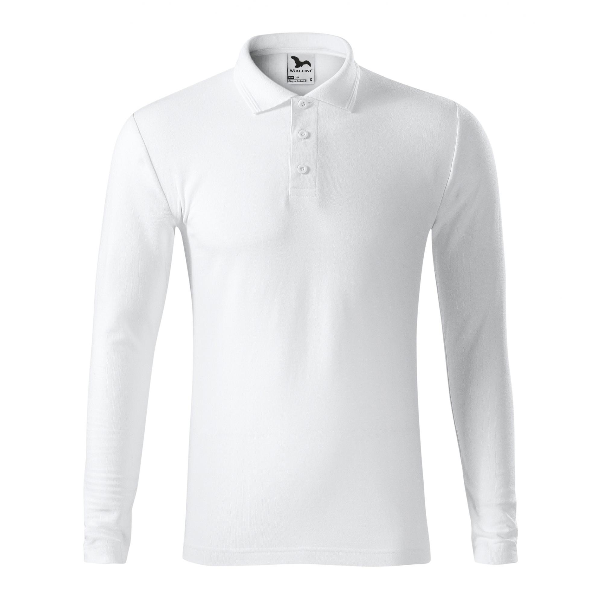 Tricou polo pentru bărbaţi Pique Polo LS 221 Alb XXL