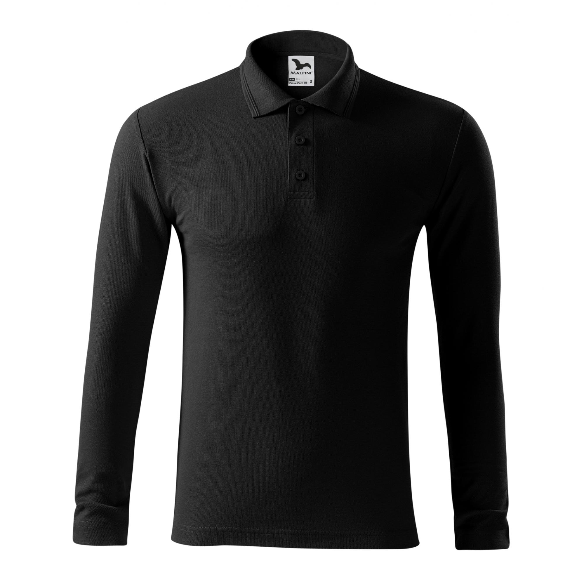 Tricou polo pentru bărbaţi Pique Polo LS 221 Negru 3XL