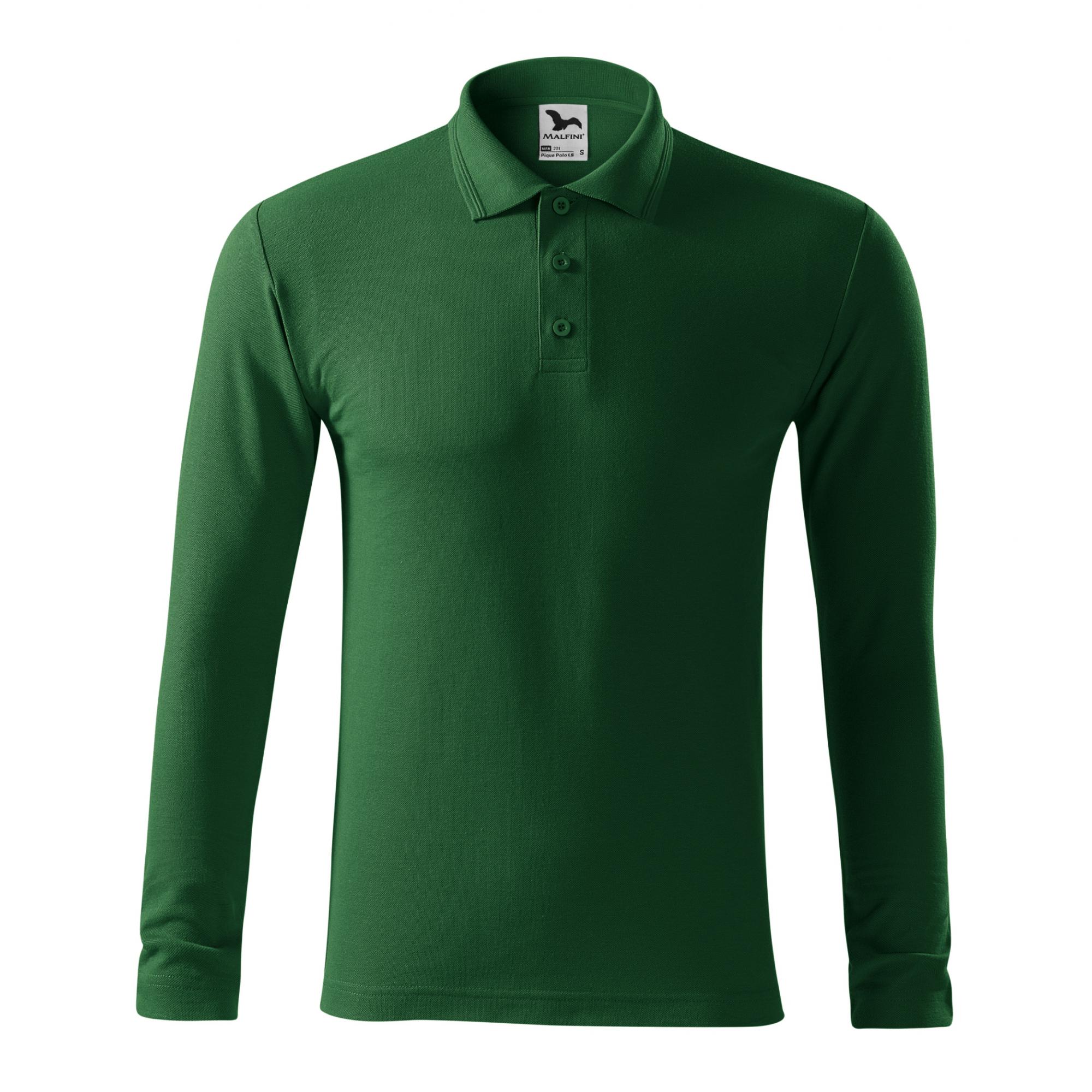 Tricou polo pentru bărbaţi Pique Polo LS 221 Verde sticla L