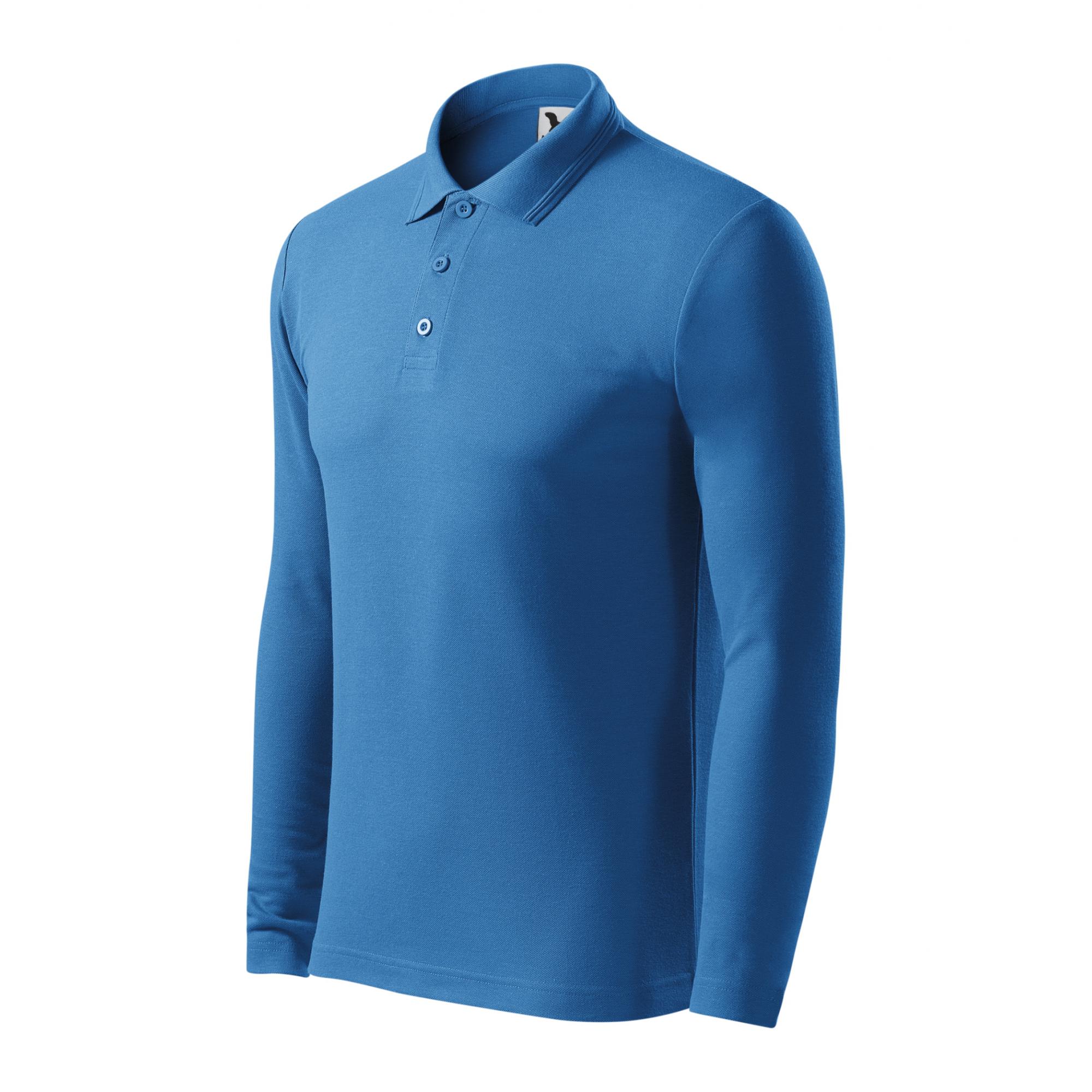 Tricou polo pentru bărbaţi Pique Polo LS 221 Albastru azuriu