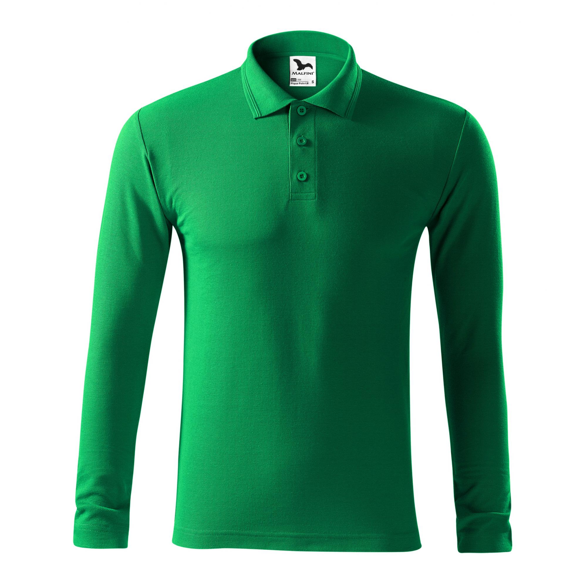 Tricou polo pentru bărbaţi Pique Polo LS 221 Verde mediu XXL