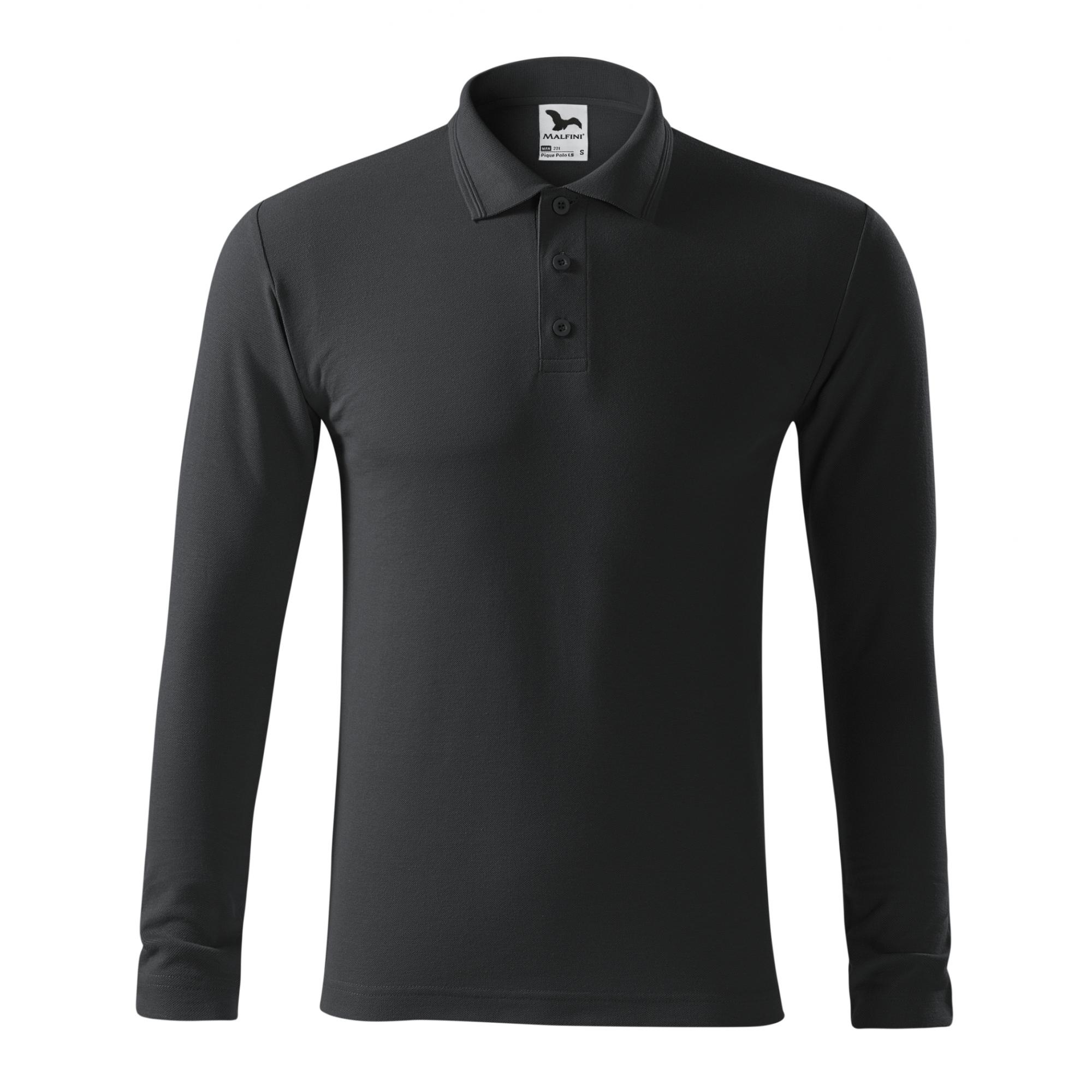 Tricou polo pentru bărbaţi Pique Polo LS 221 Ebony gray XL