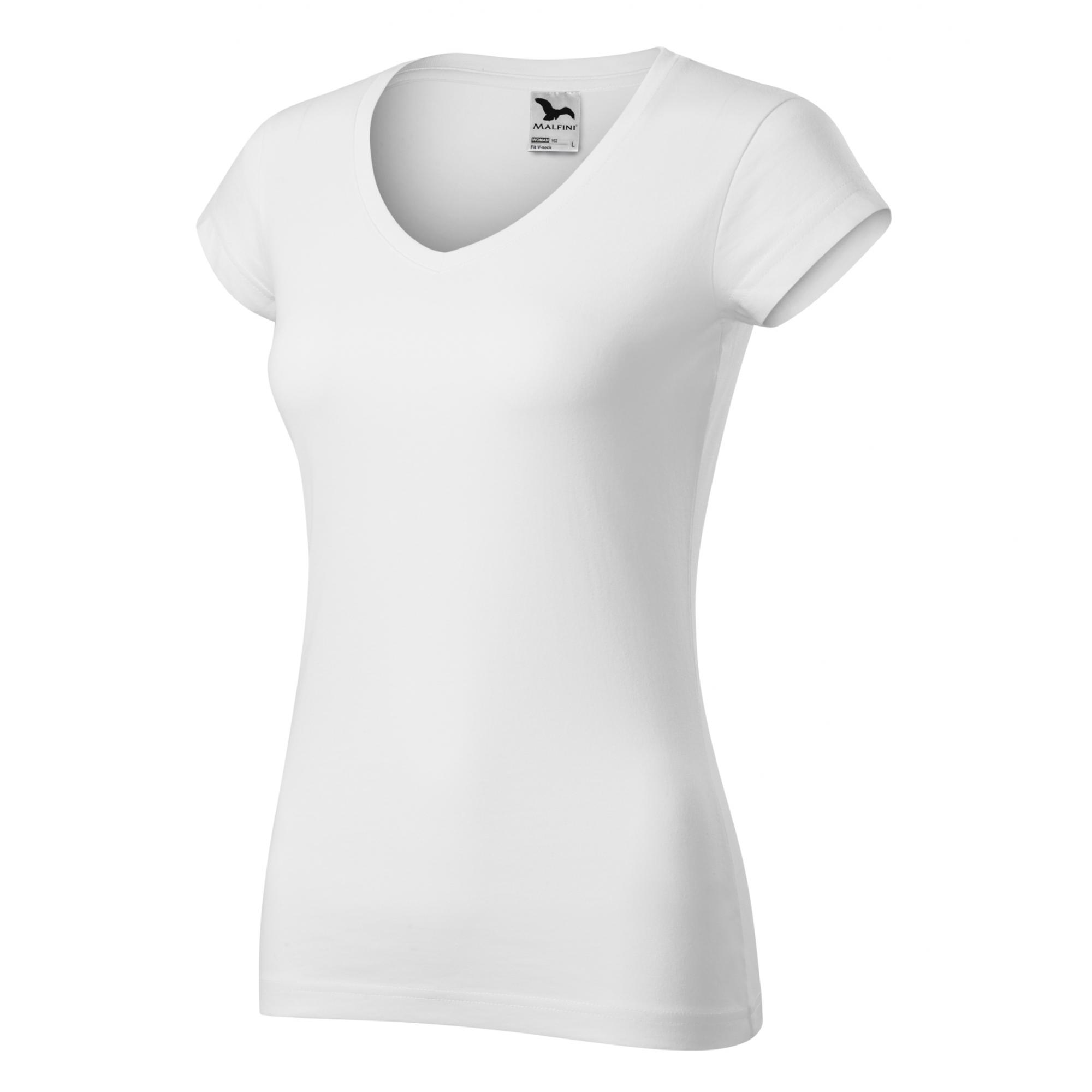 Tricou pentru damă Fit V-neck 162 Alb XXL