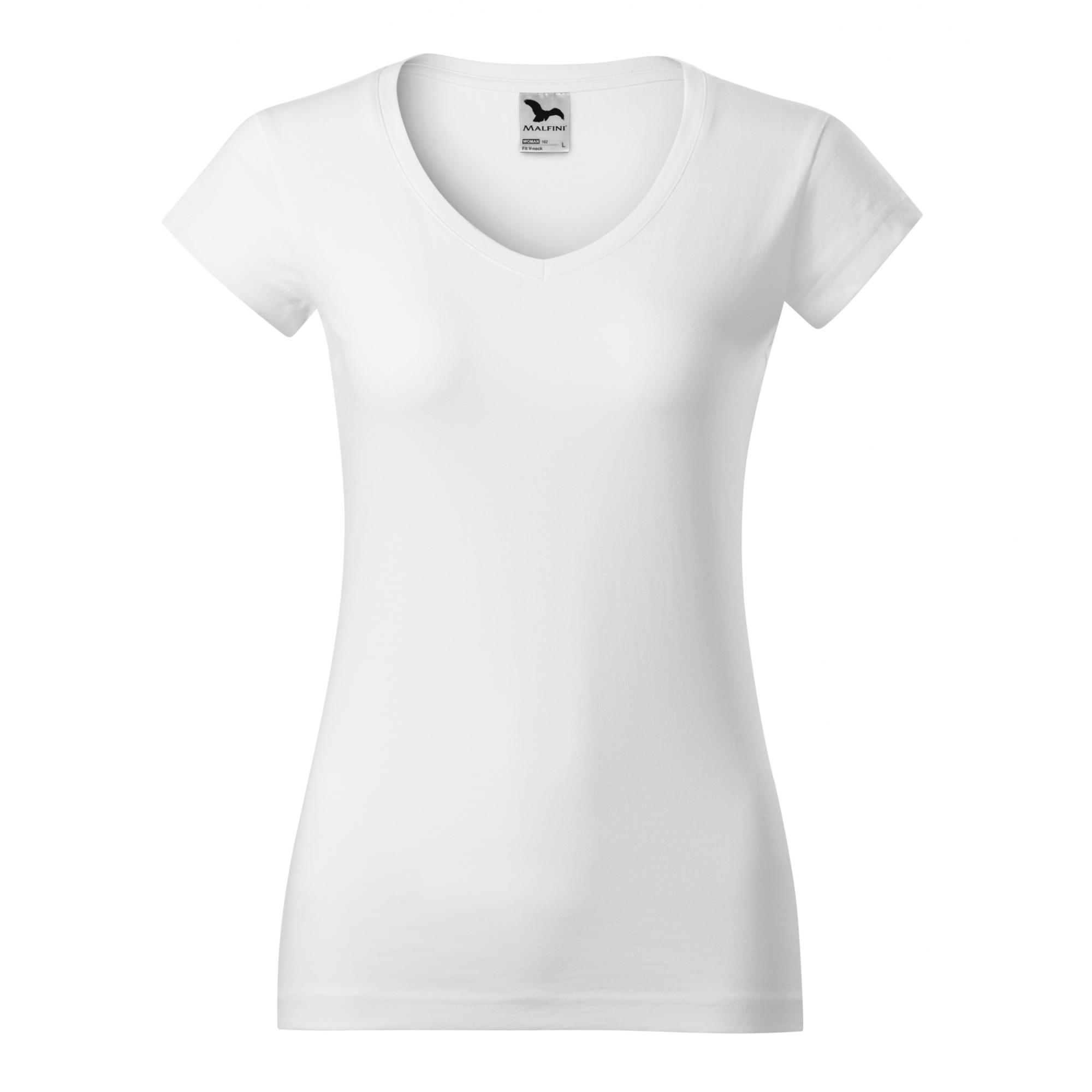 Tricou pentru damă Fit V-neck 162 Alb XXL