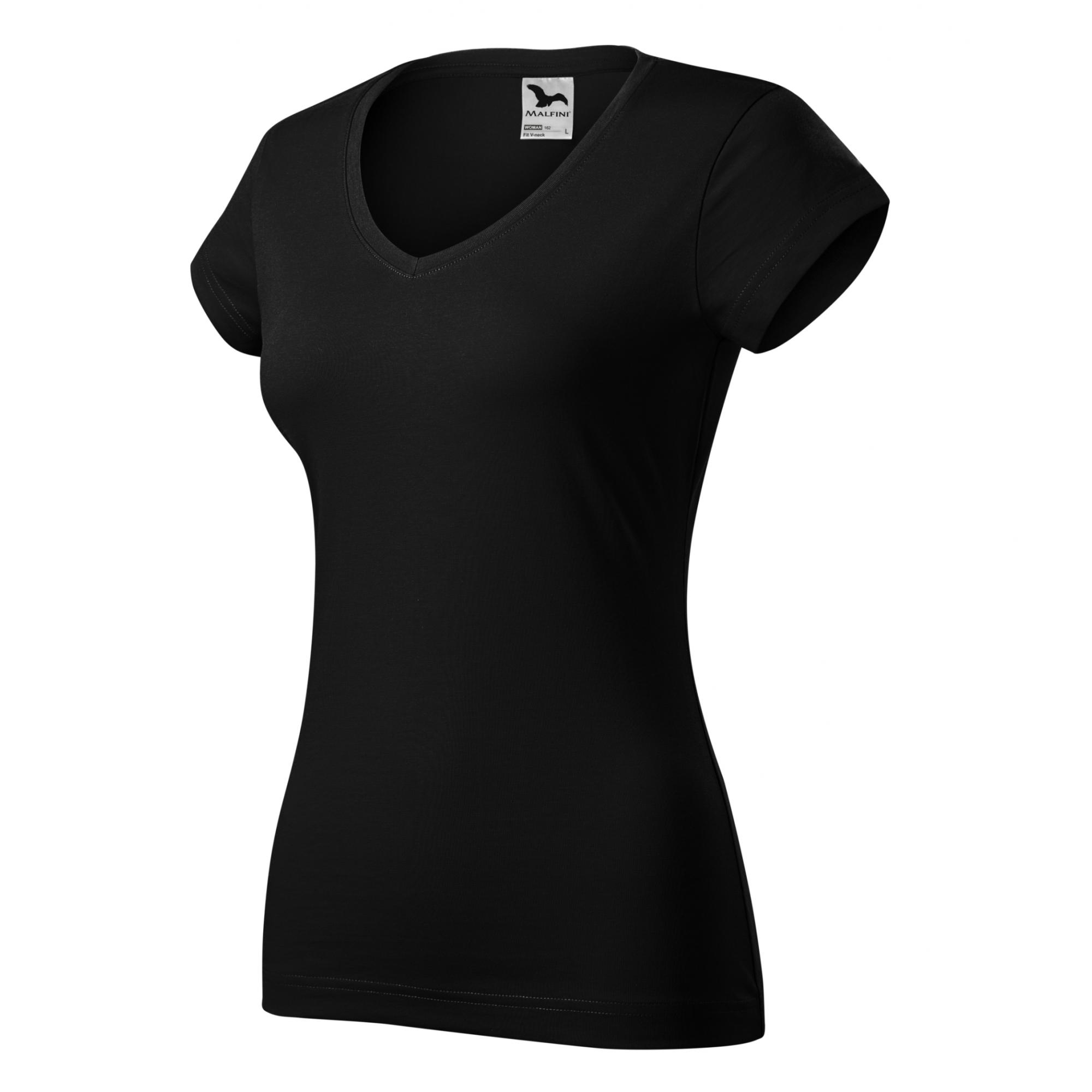 Tricou pentru damă Fit V-neck 162 Negru XXL