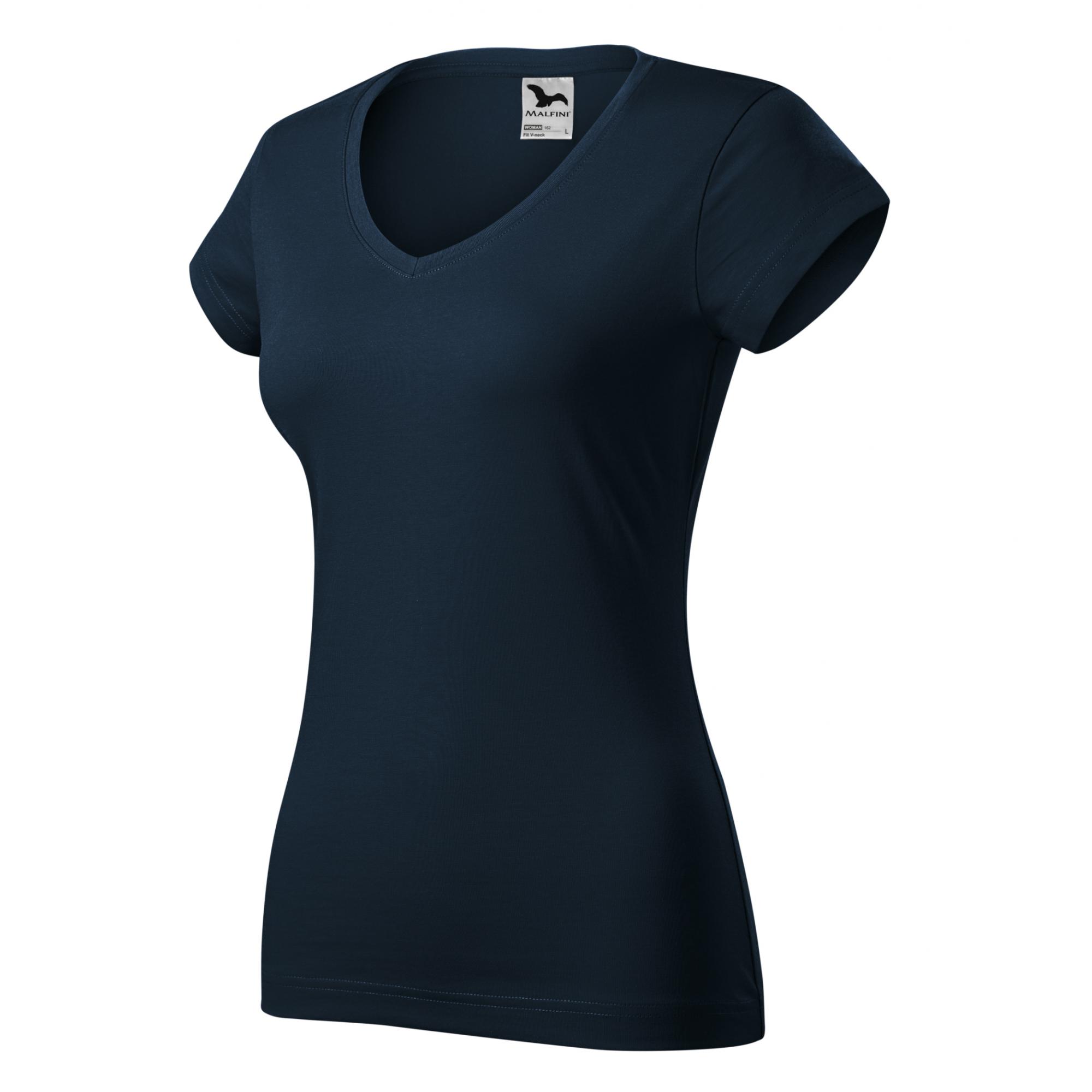 Tricou pentru damă Fit V-neck 162 Albastru marin XS