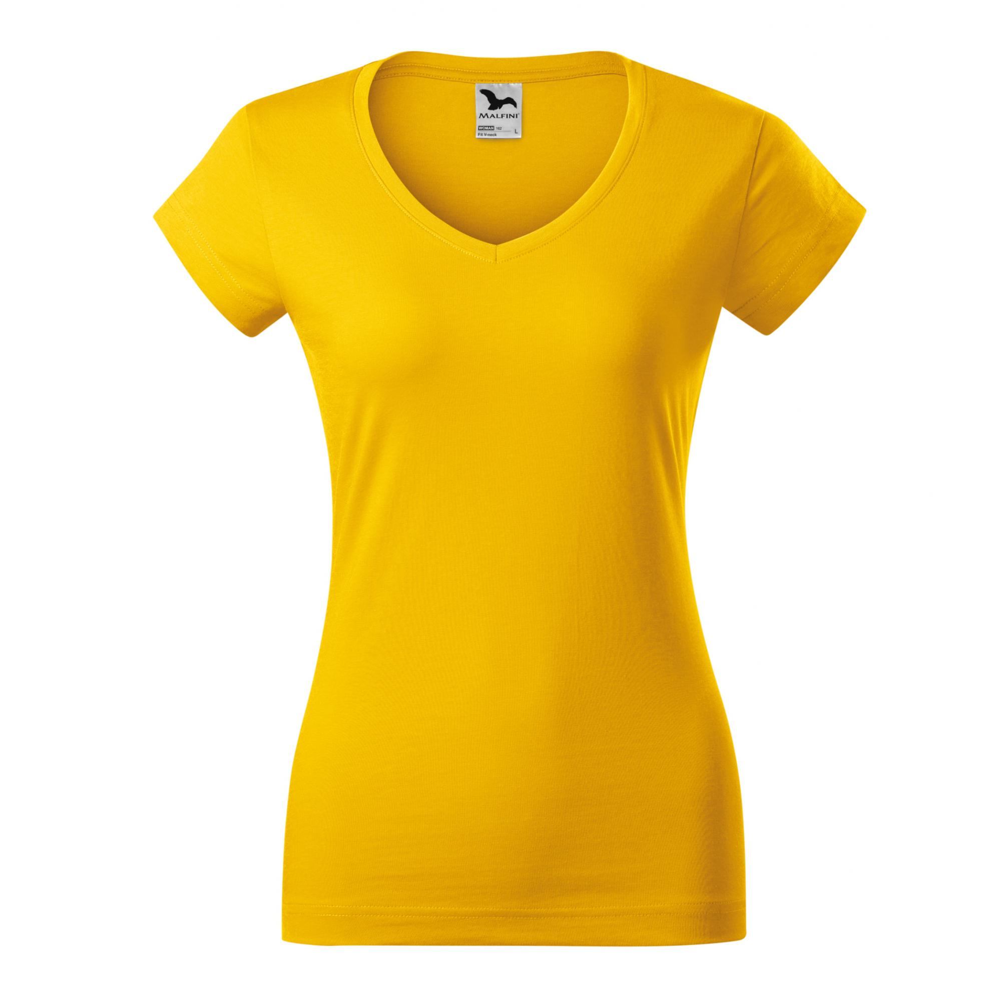 Tricou pentru damă Fit V-neck 162 Galben XXL