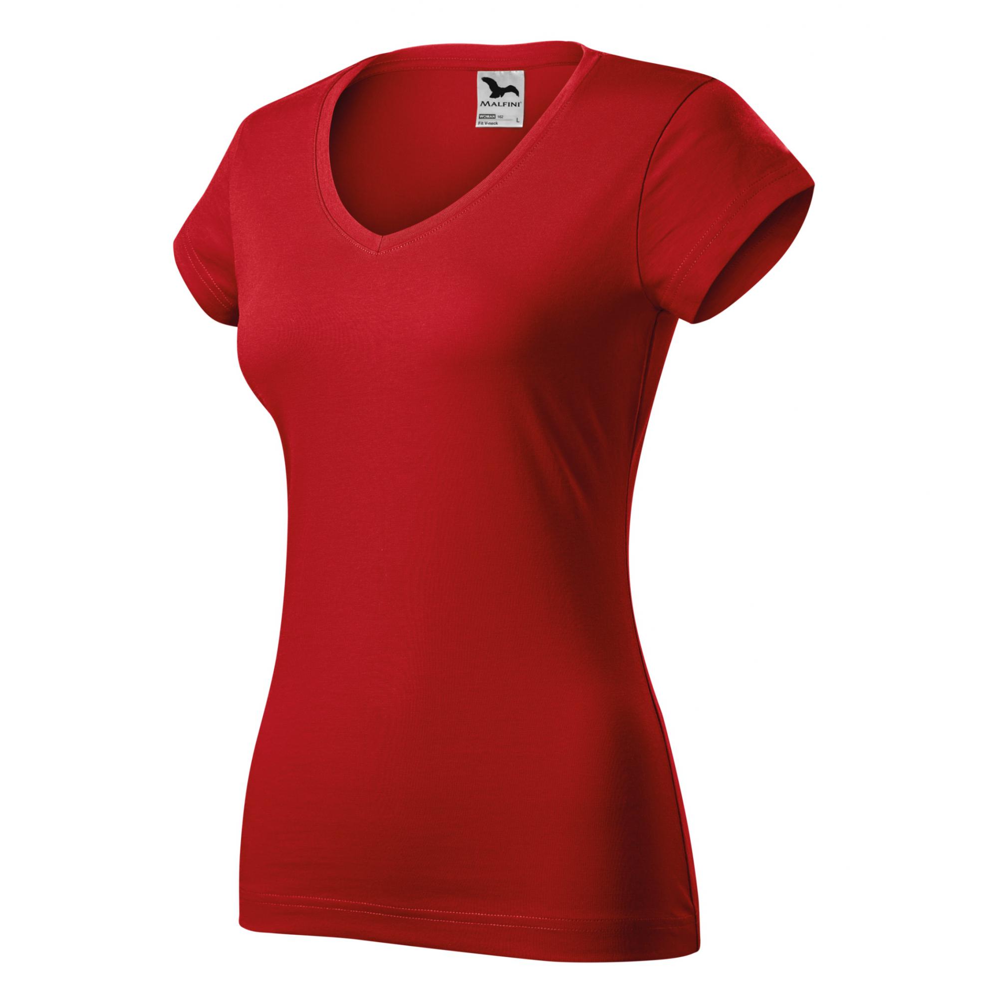 Tricou pentru damă Fit V-neck 162 Roșu