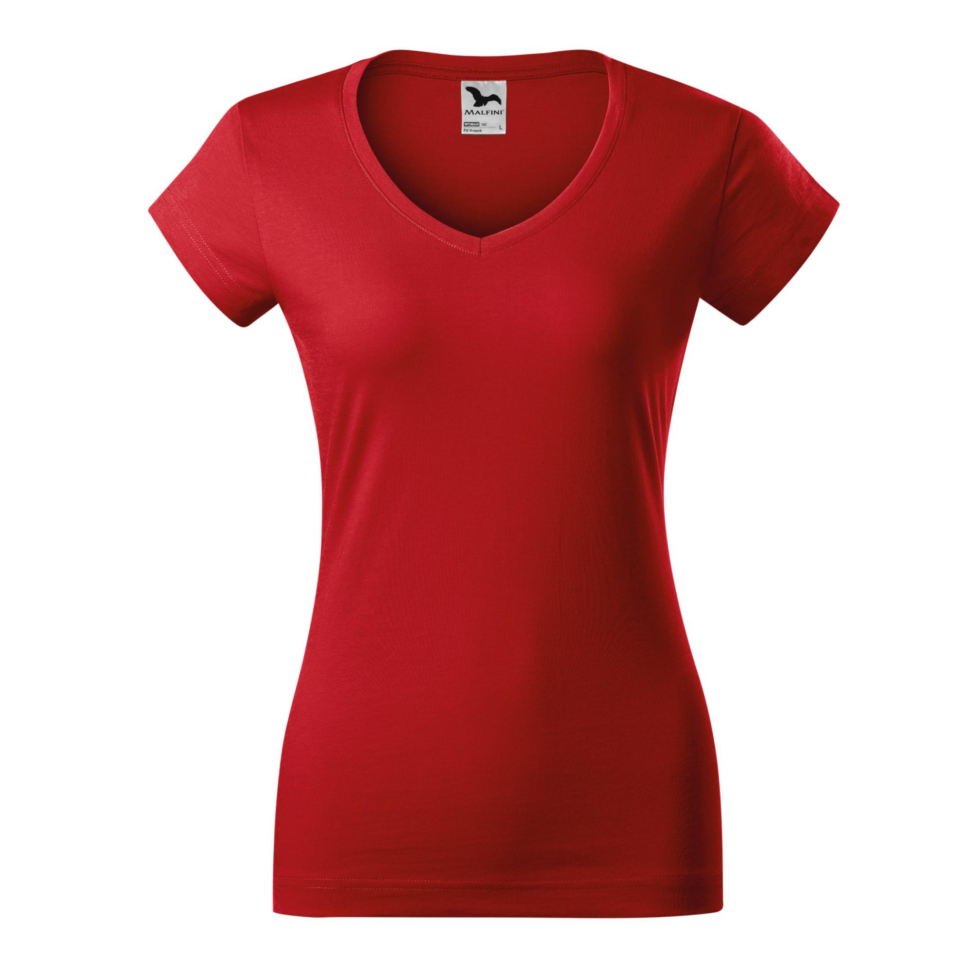 Tricou pentru damă Fit V-neck 162 Rosu M