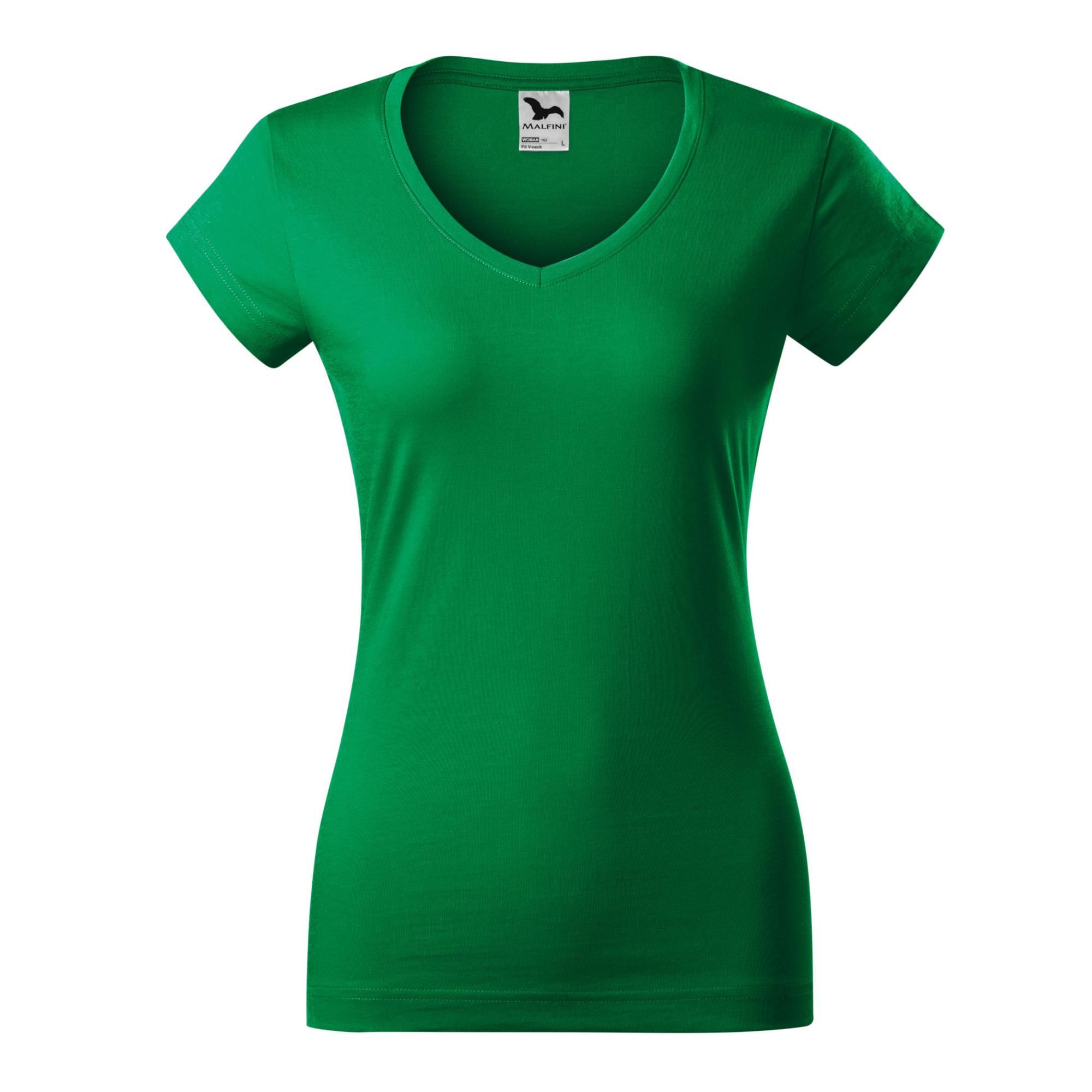 Tricou pentru damă Fit V-neck 162 Verde mediu XL