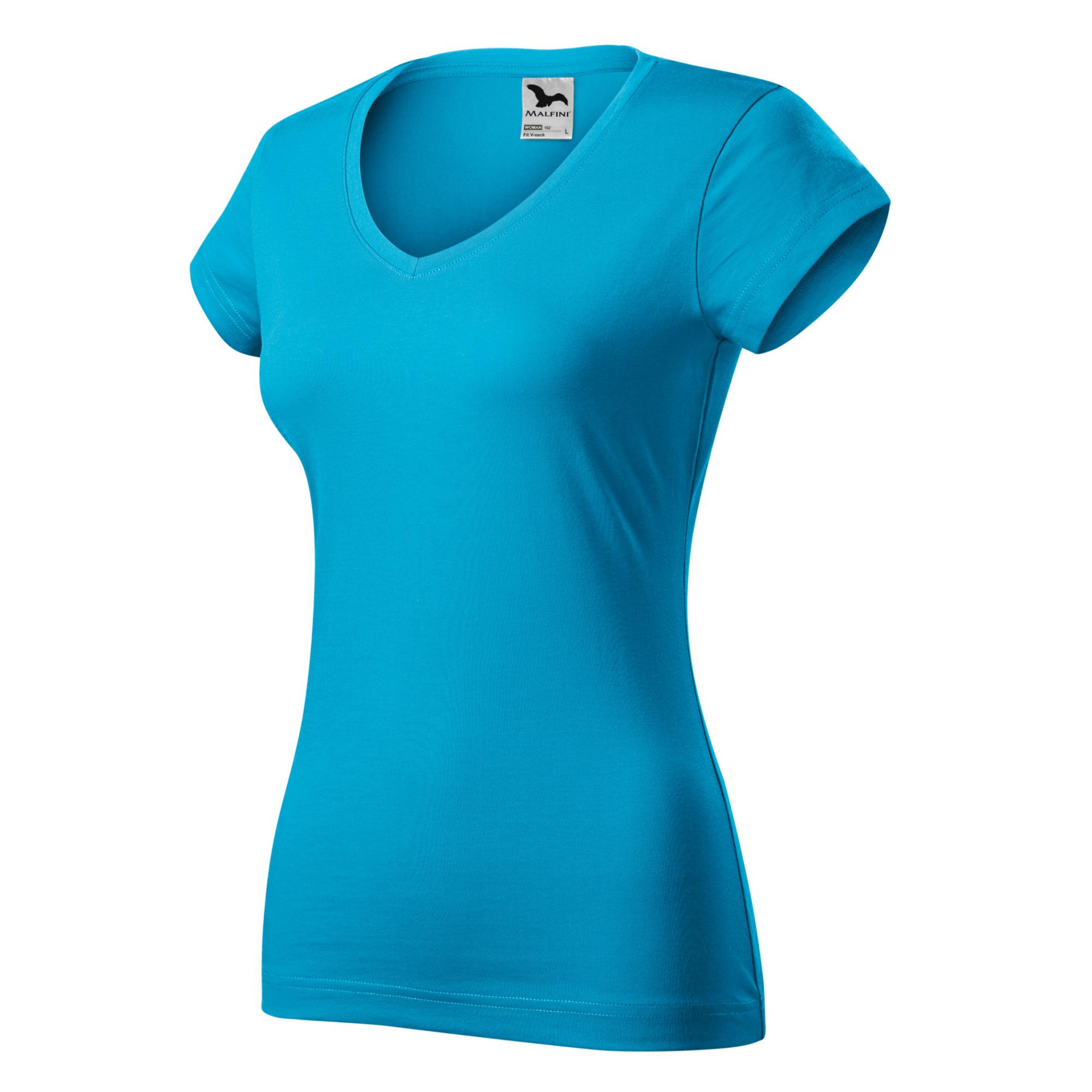 Tricou pentru damă Fit V-neck 162 Turcoaz XXL
