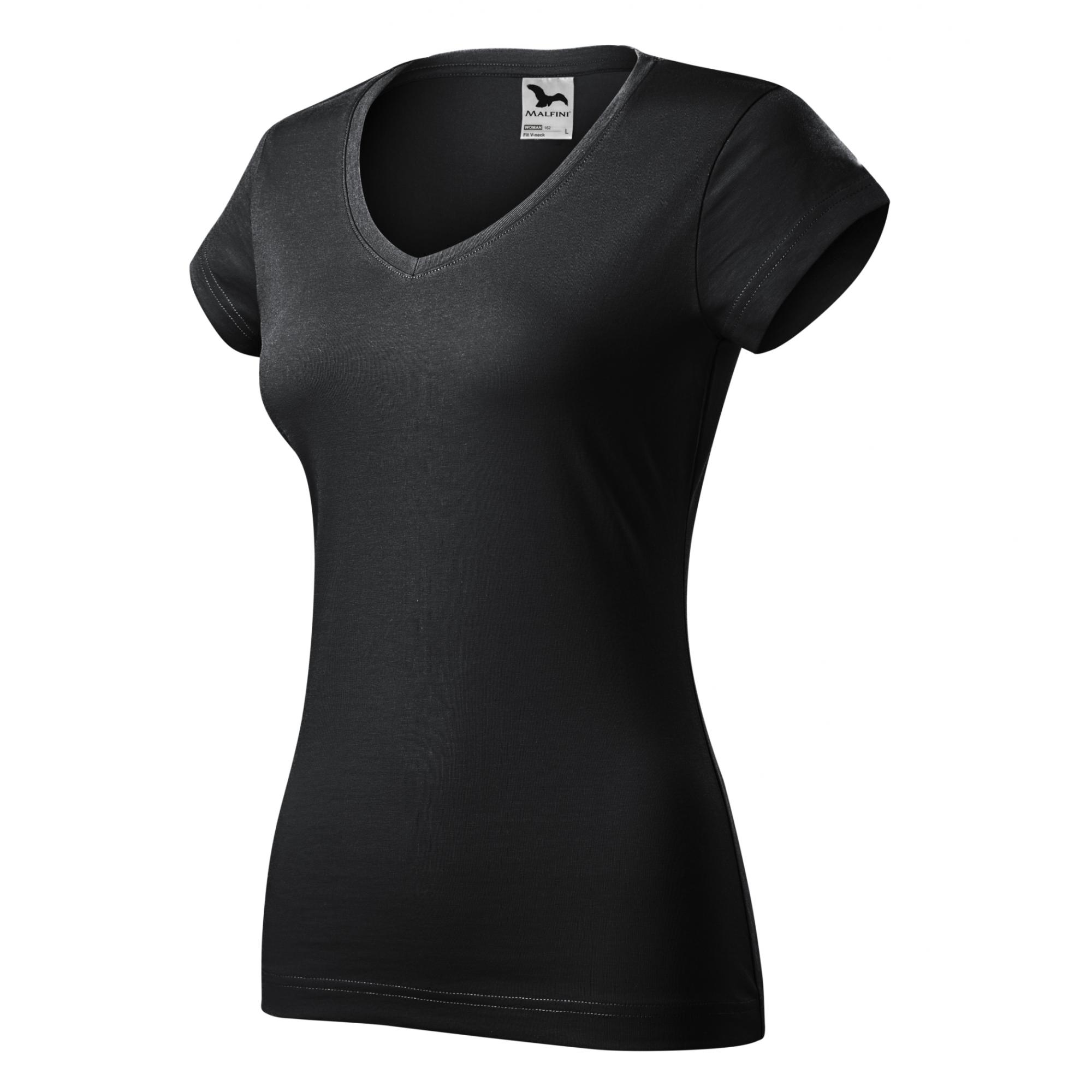 Tricou pentru damă Fit V-neck 162 Ebony gray