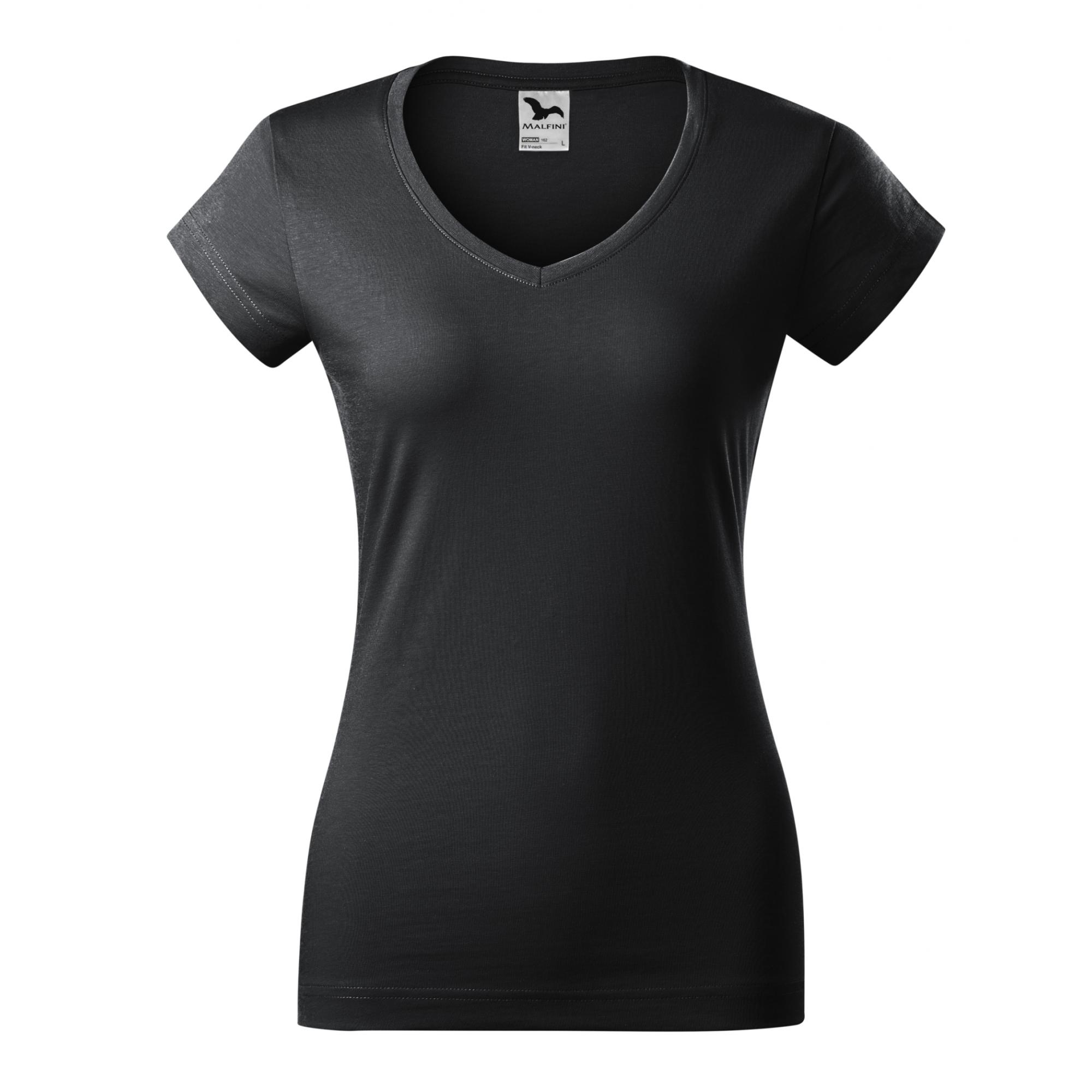 Tricou pentru damă Fit V-neck 162 Ebony gray S