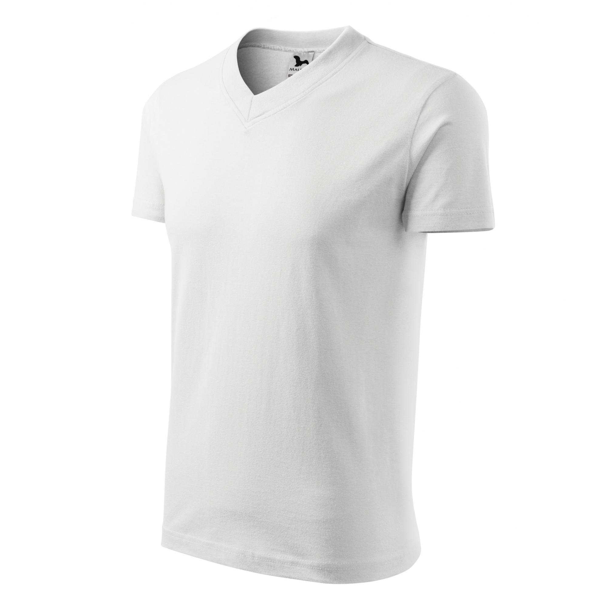 Tricou unisex V-neck 102 Alb L